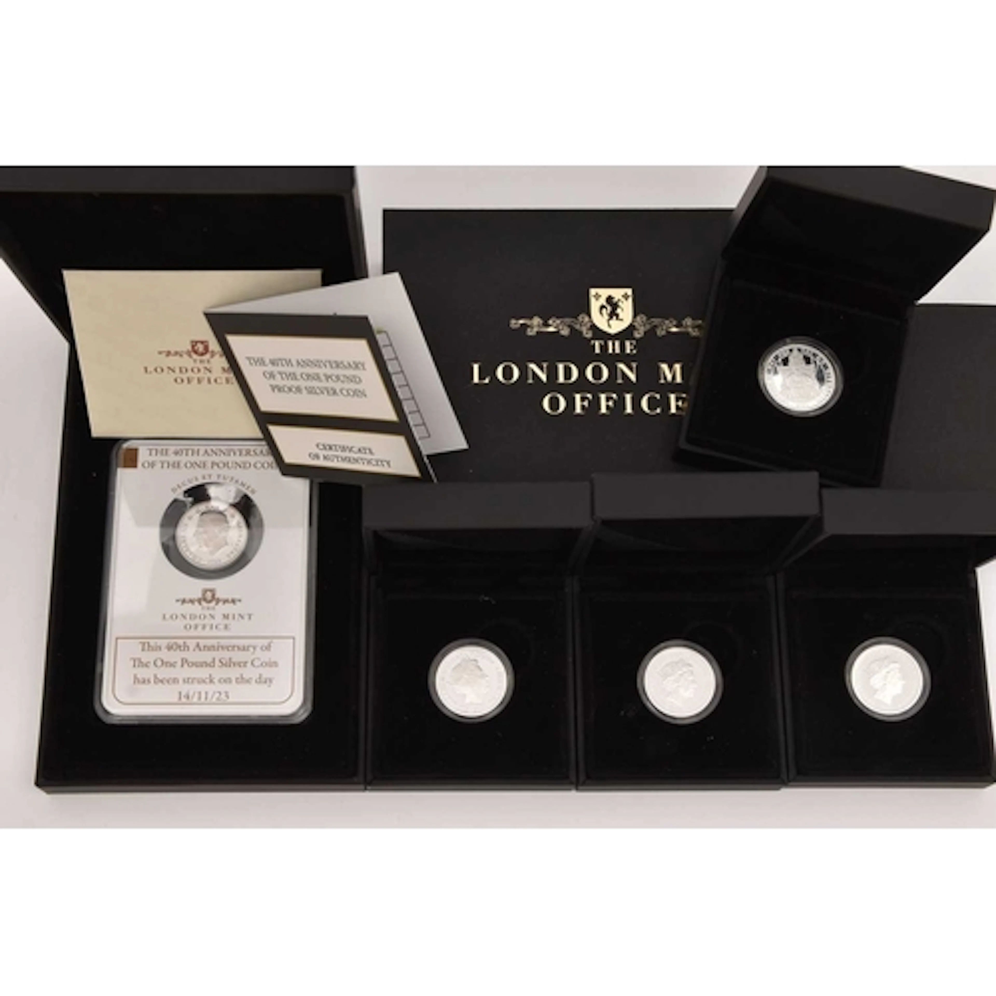Silver. Five individually cased Proof Silver .925 Gibraltar ...