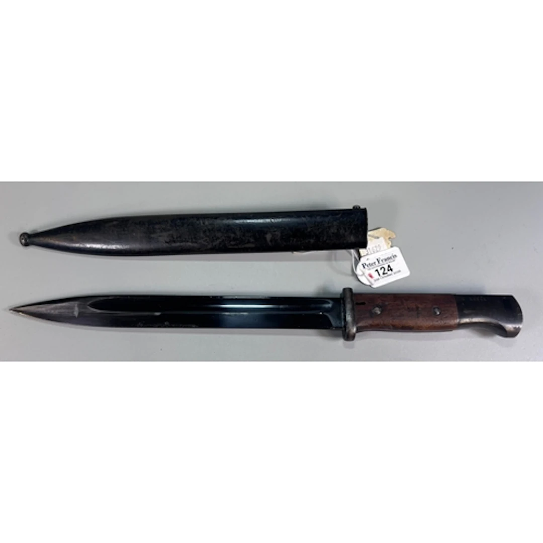 WW2 German M1884/98 third-pattern bayonet, the pommel marked...