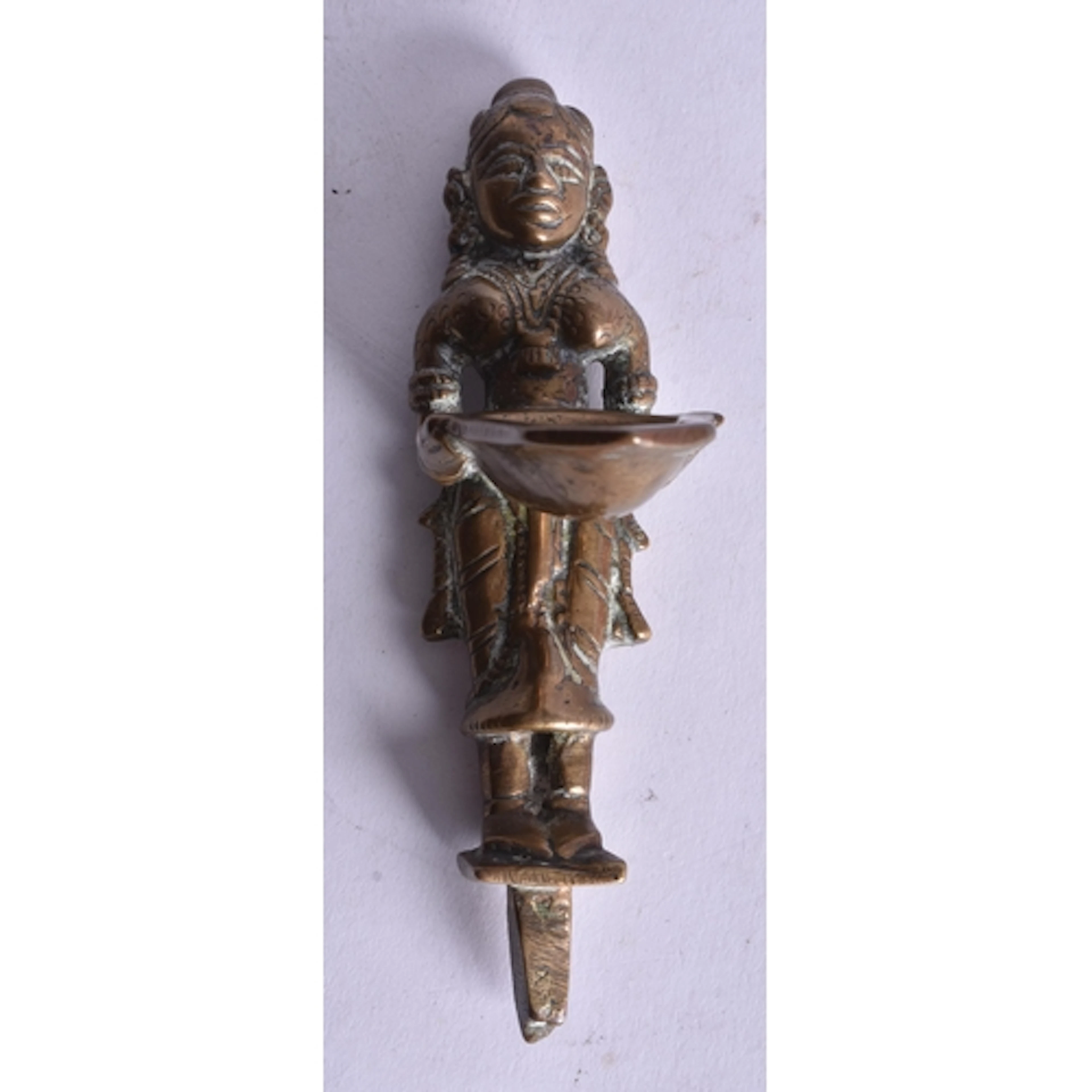 AN ANTIQUE PAAVAI VIKAKKU OR DEEPALAKSHMI FIGURAL OIL LAMP F...
