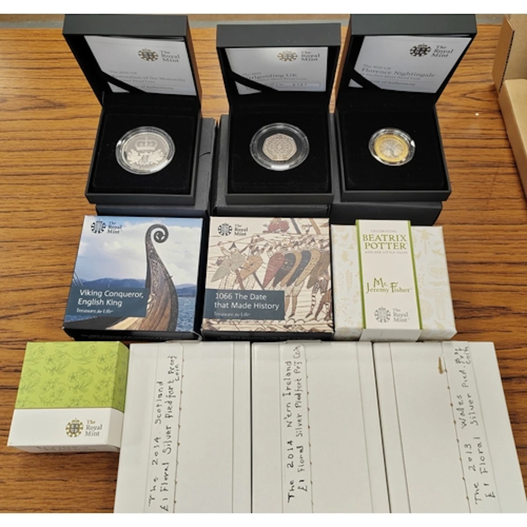 Collection of boxed piedfort silver proofs FDC, includes 201...