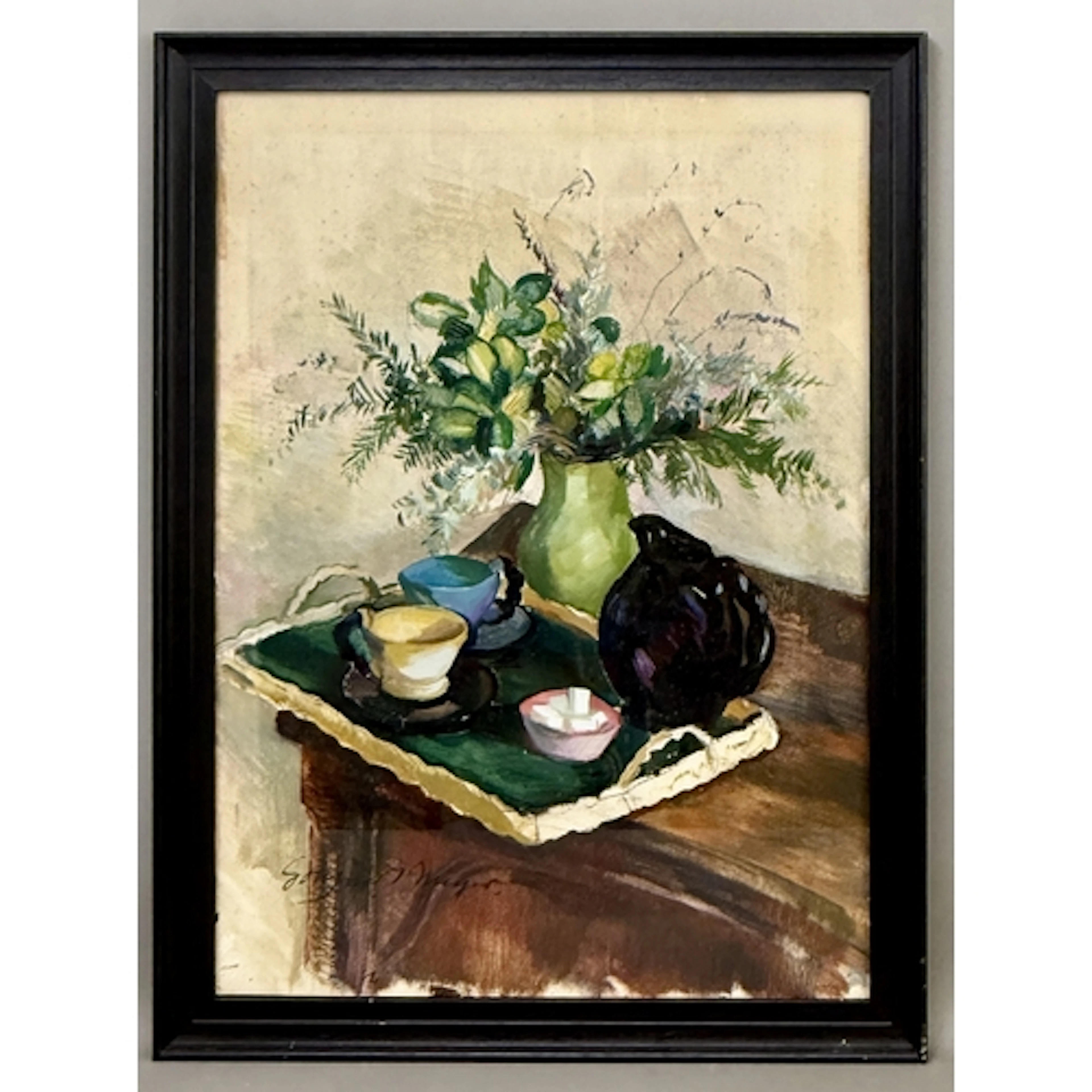 Gottfried Meyer (German, 1911-2005) Still life with a green ...