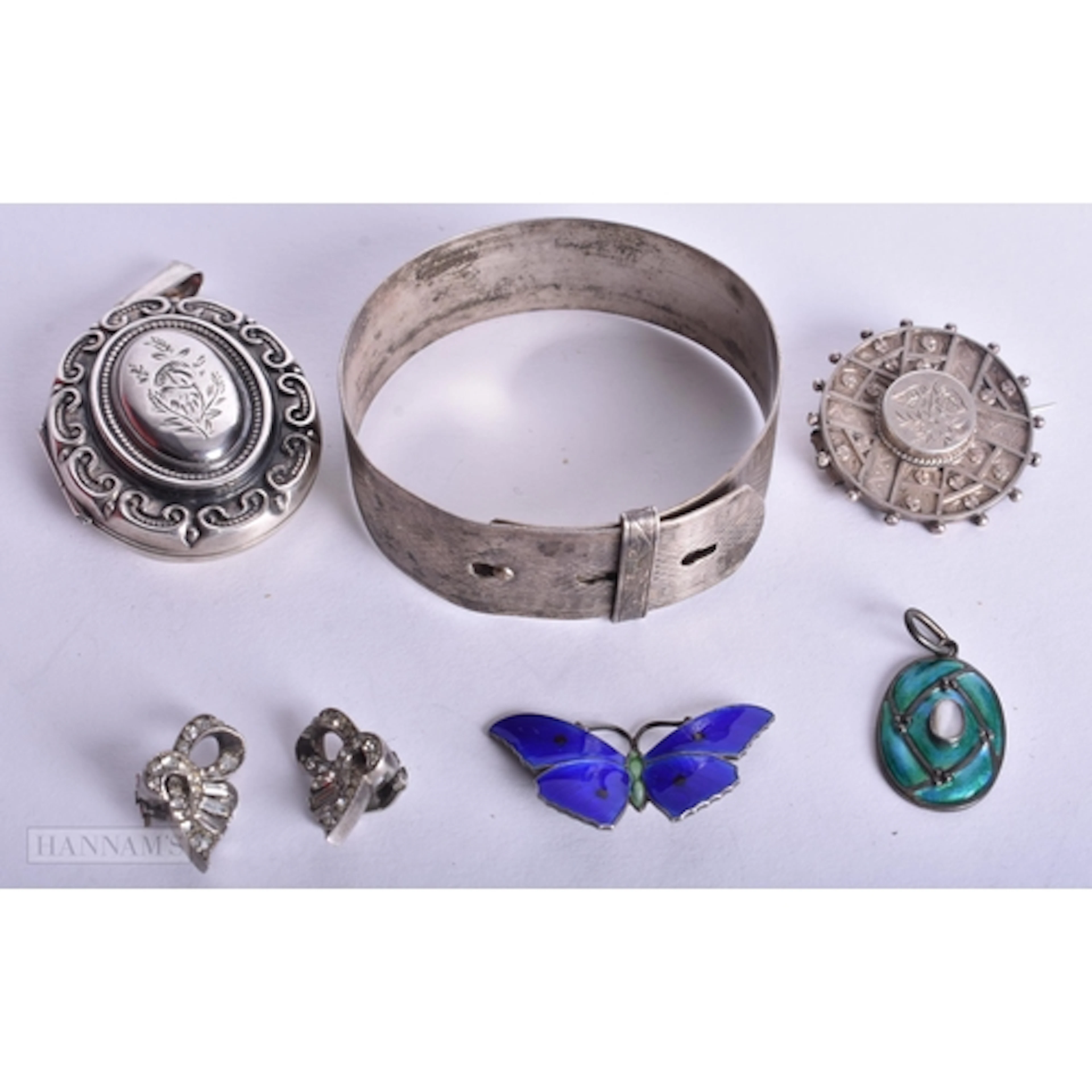 Collection of Silver Antique Jewellery inc. Murrle Bennett, ...