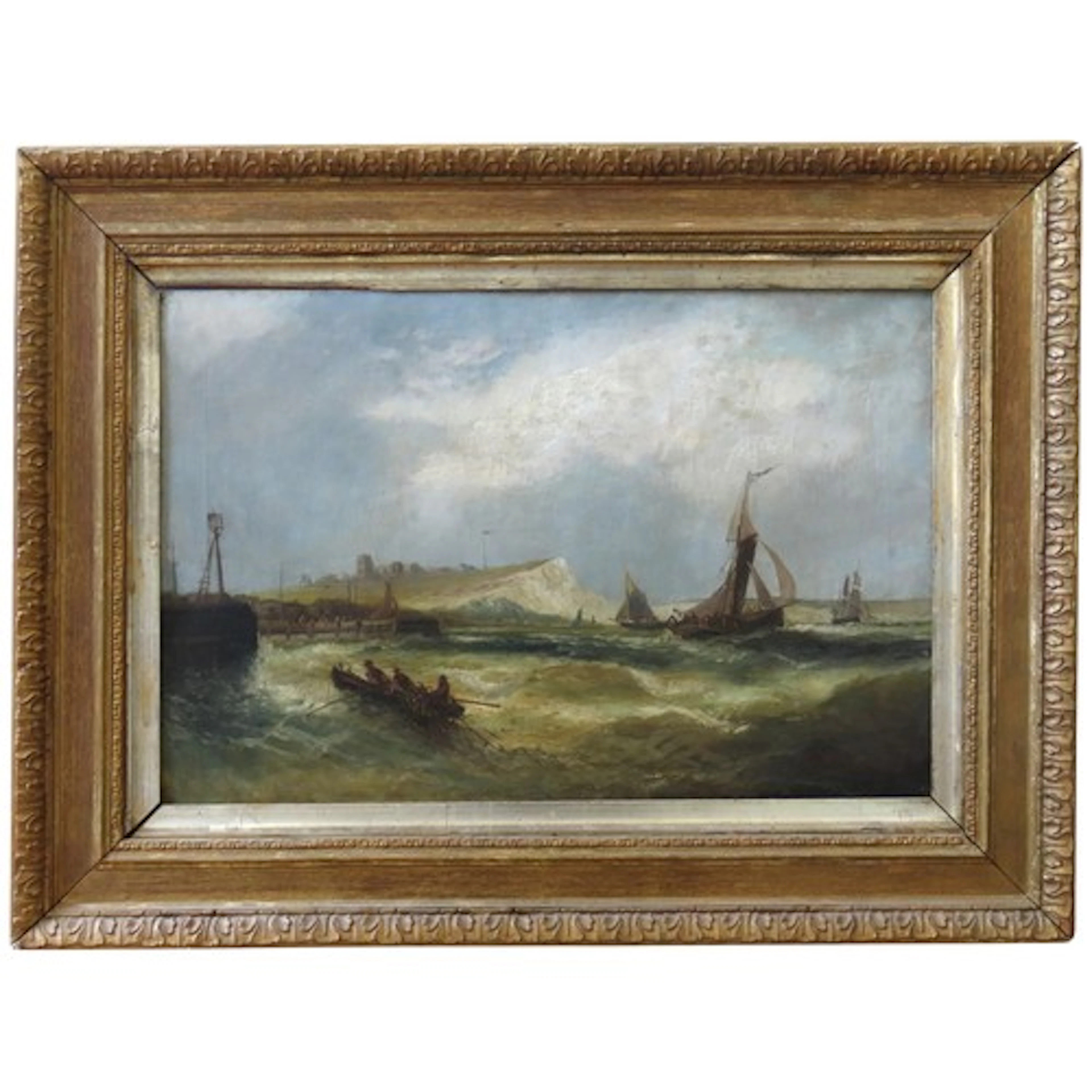 D. WATTS (British, 19th CENTURY) 'DOVER' OIL PAINTING ON CAN...