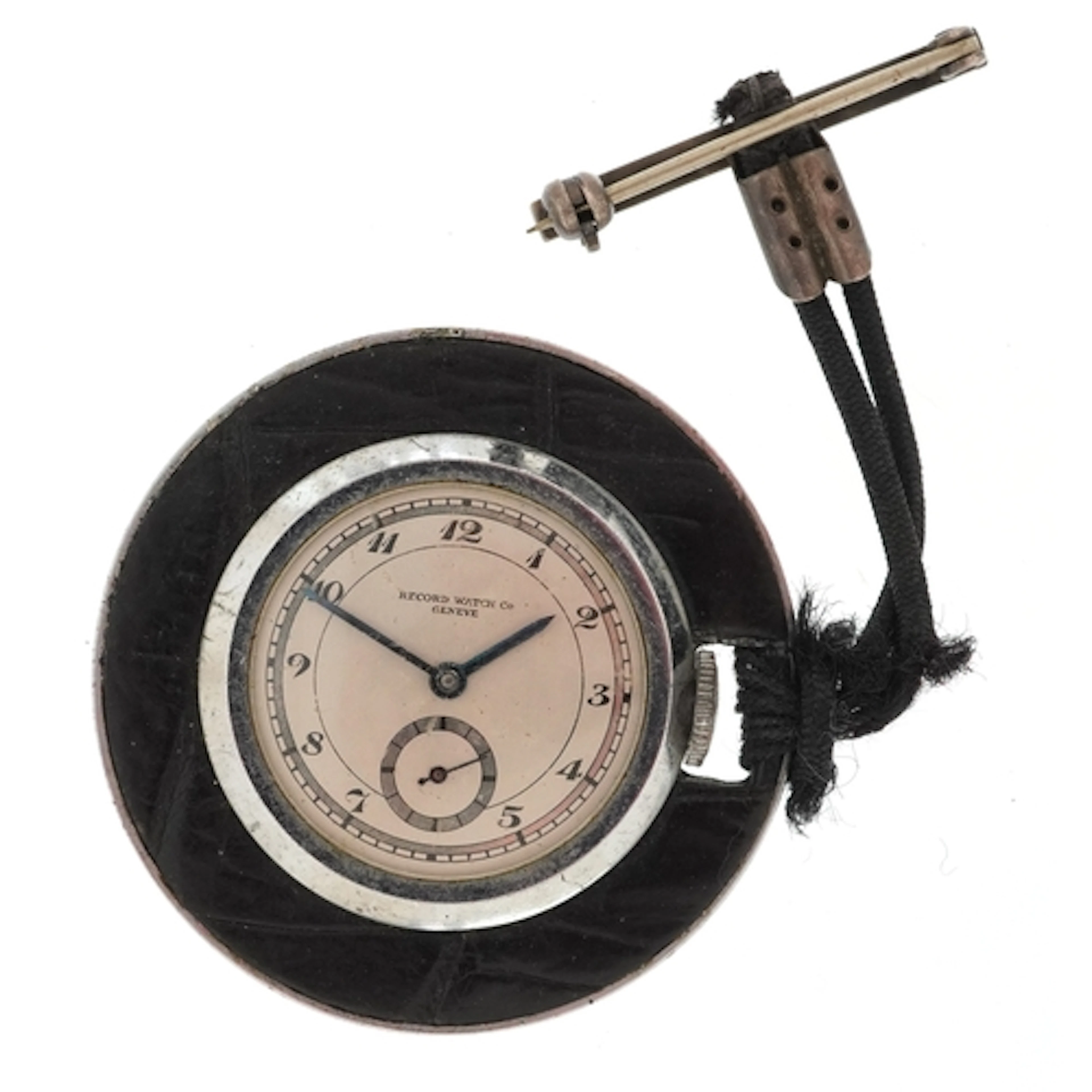 Record Watch Co., Art Deco style manual wind fob watch, 40mm...
