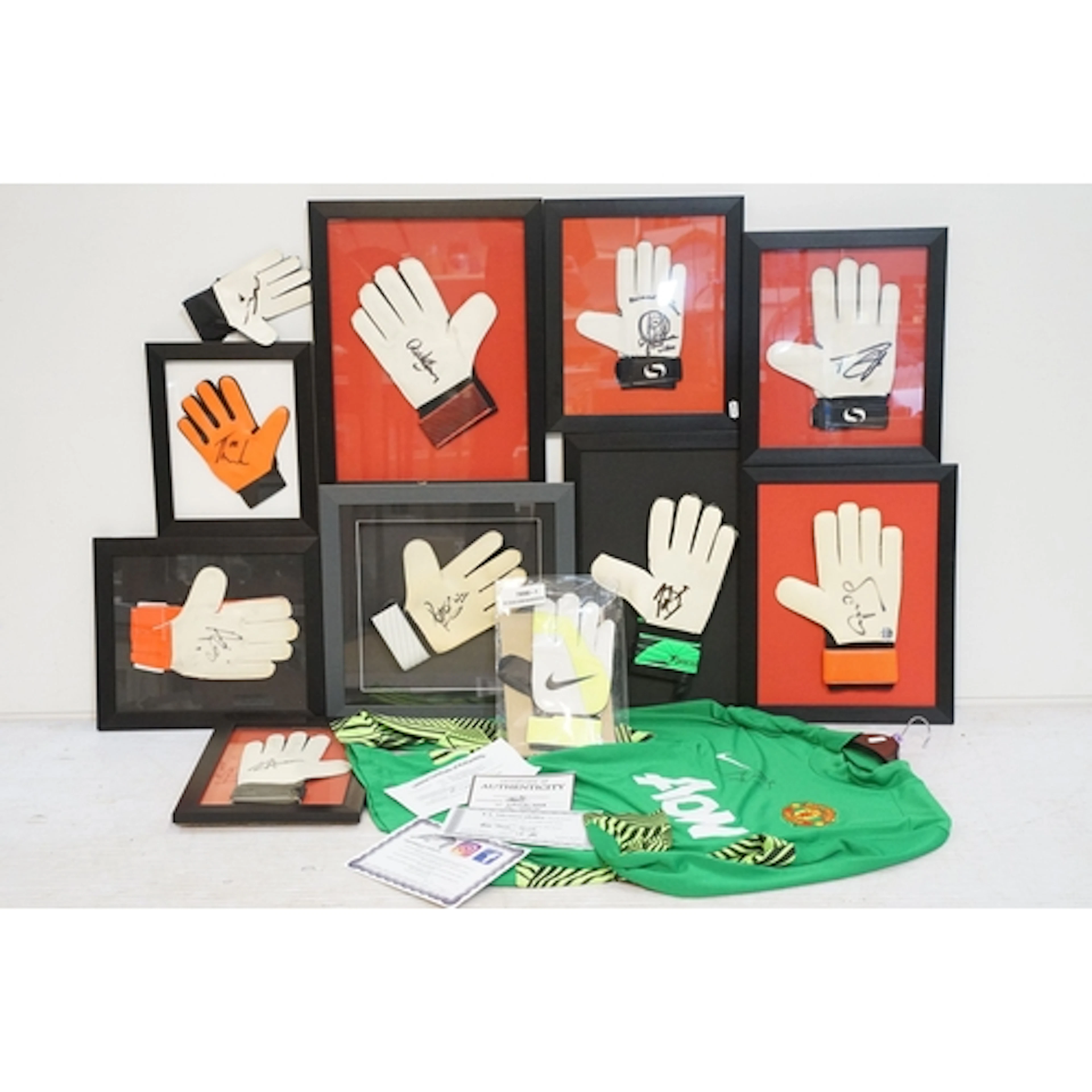 Goalkeepers Union - Collection of signed goalkeeper gloves a...