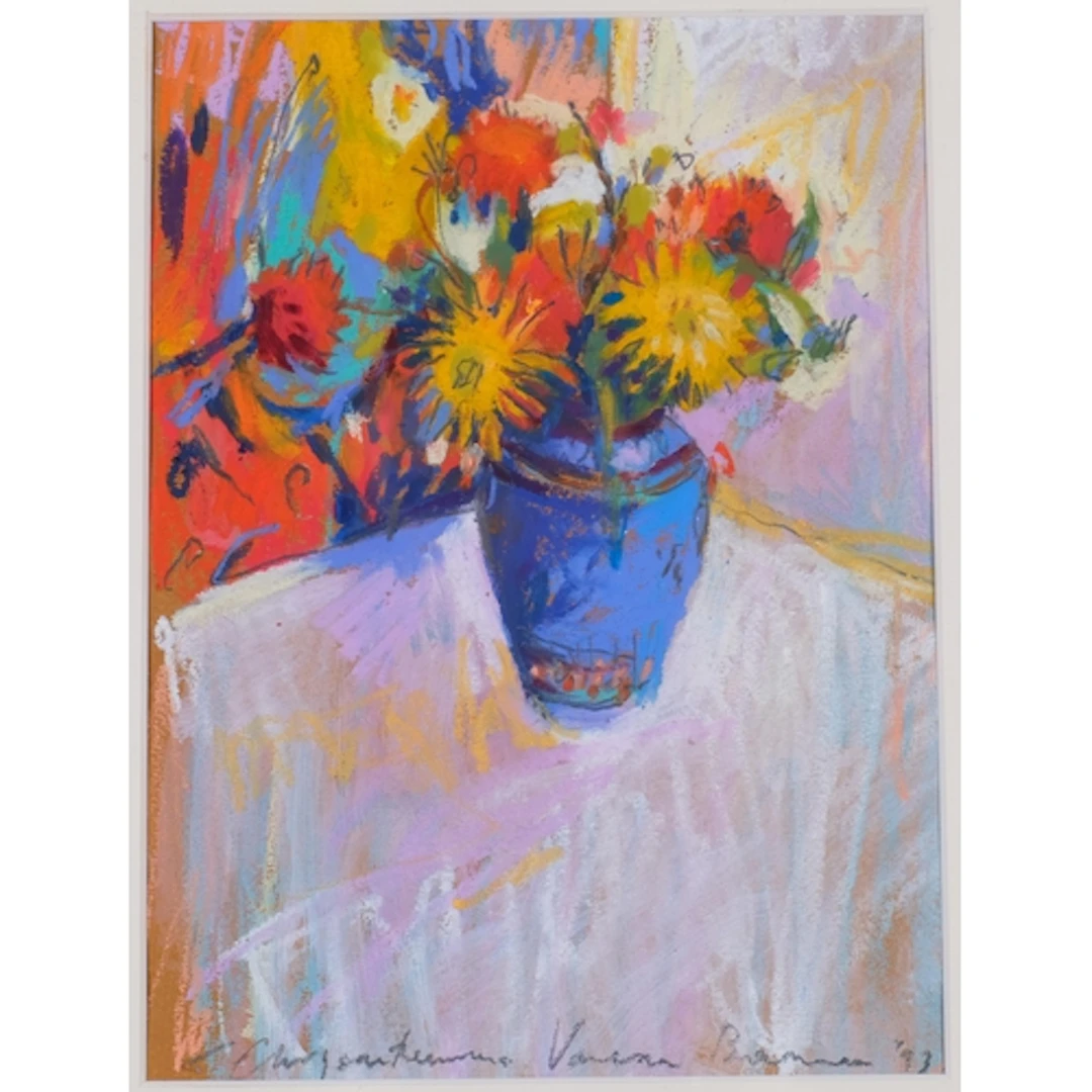 Vanessa Bowman (1970), pastel on paper, Chrysanthemums (1993...