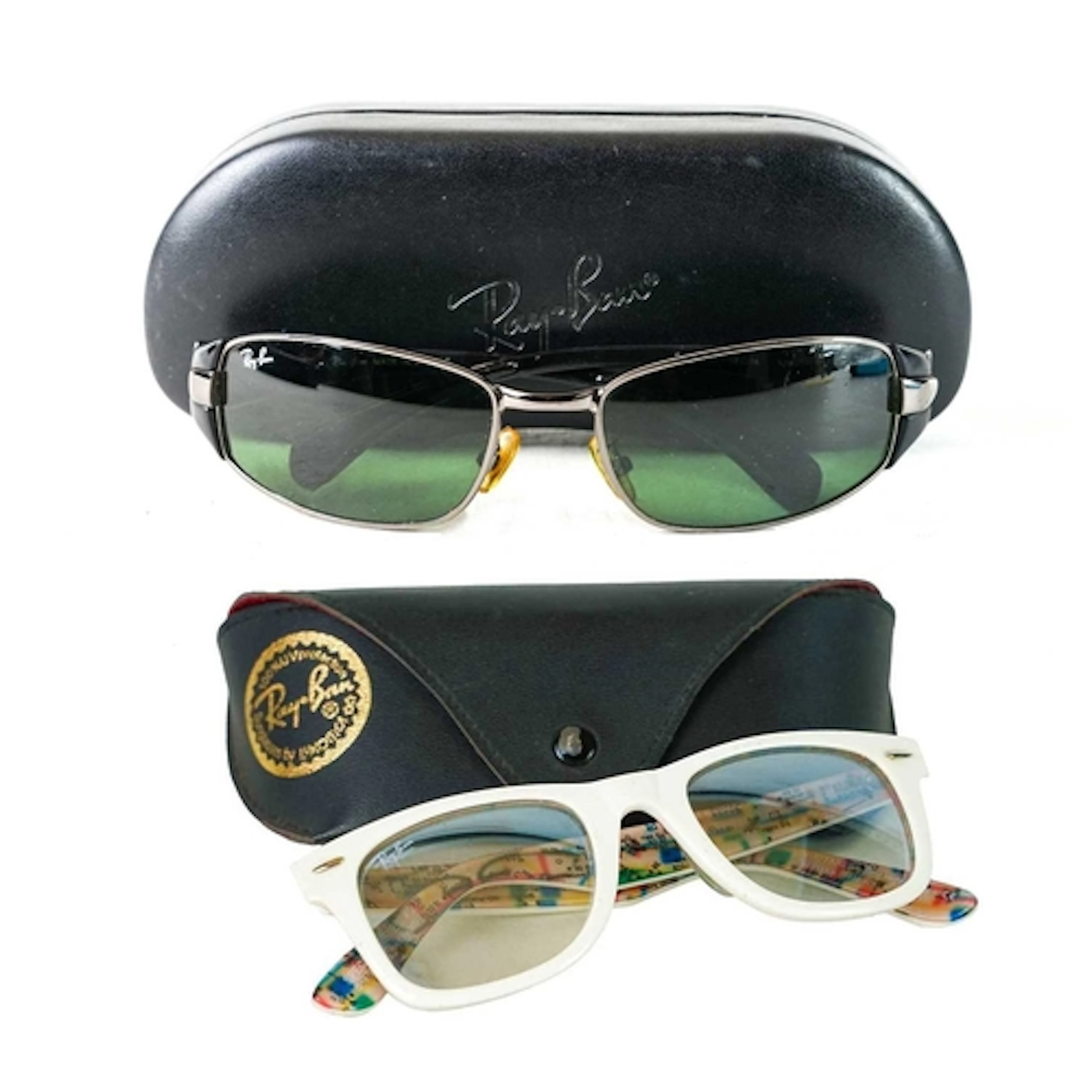 A pair of Ray Ban Wayfarers Special Series sunglasses. Produ...