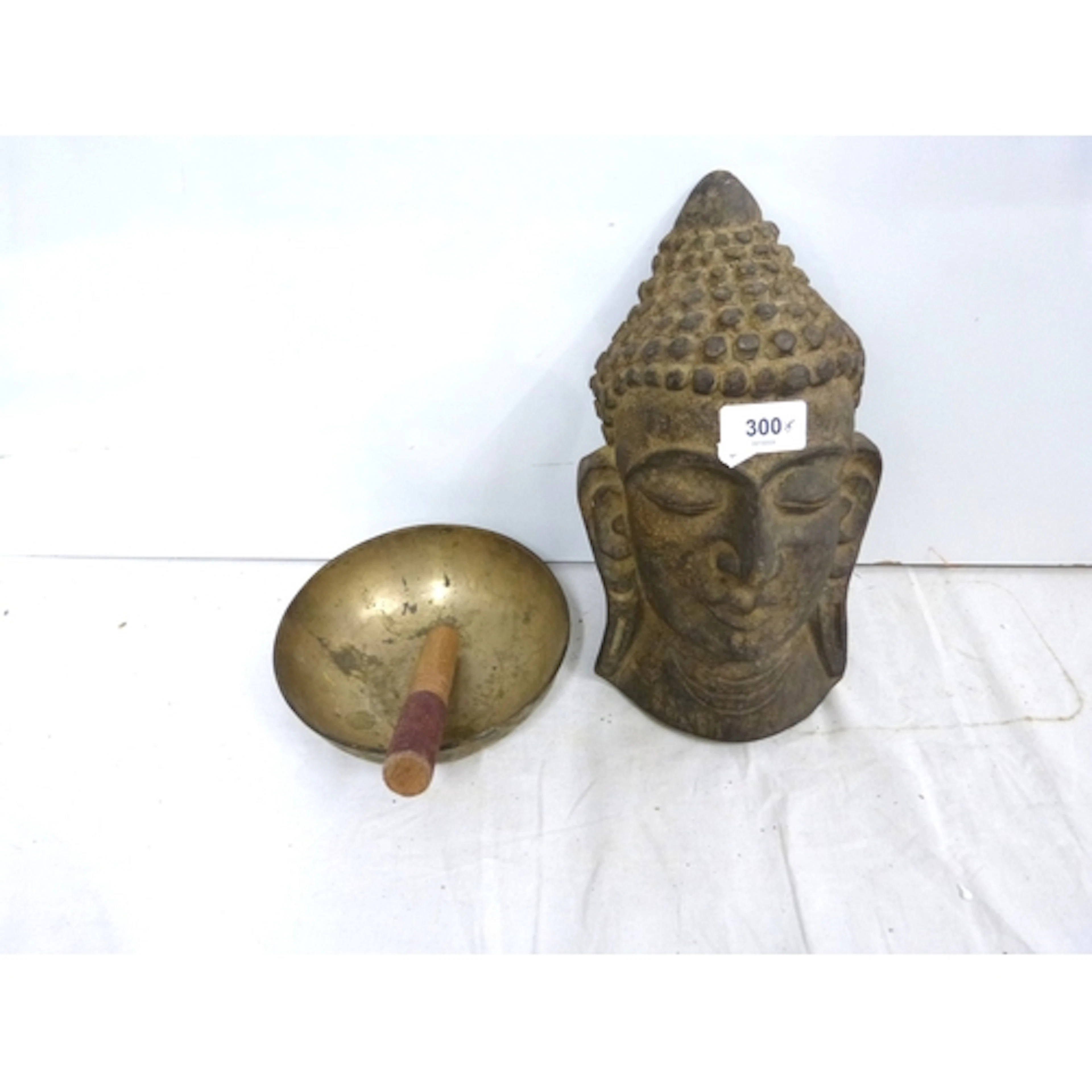 Tibetan pray flags, 20th century singing bowl, carved Buddha...