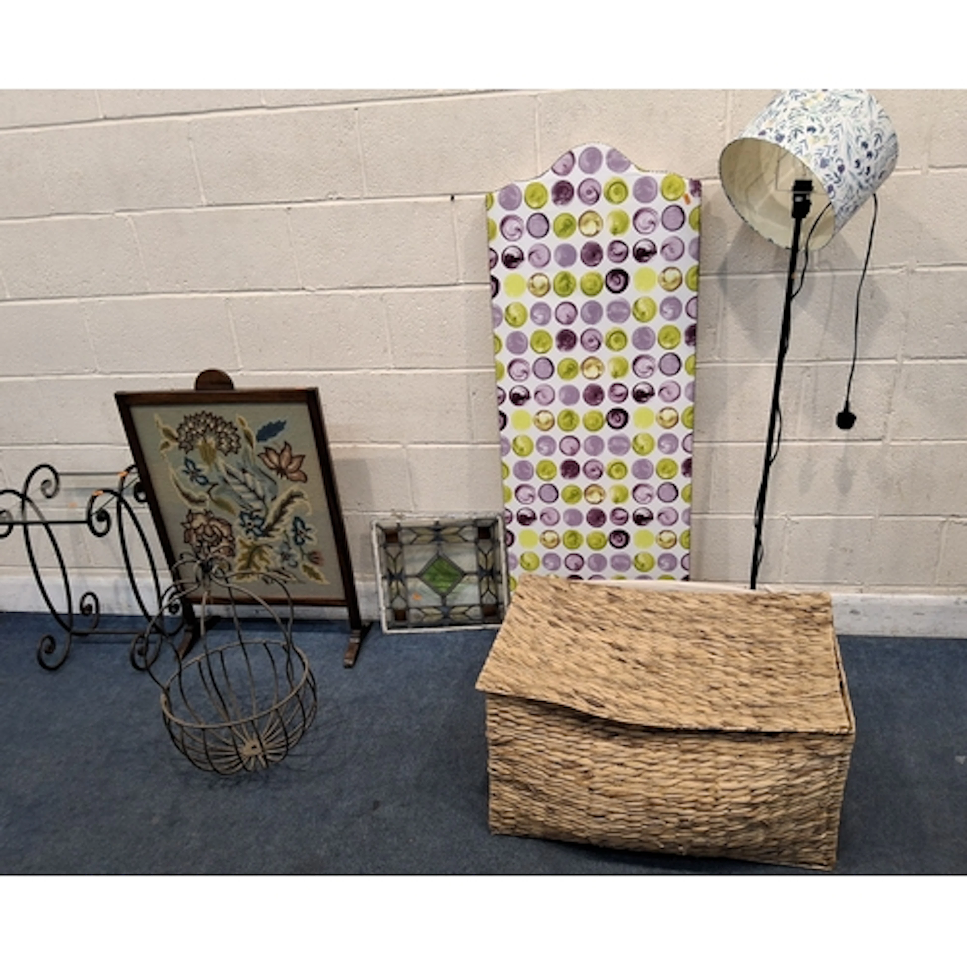 A SELECTION OF OCCASIONAL FURNITURE, to include a fabric thr...