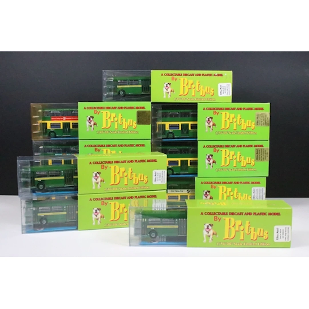 Ten boxed Britbus diecast model buses to include AN2-001 PRV...