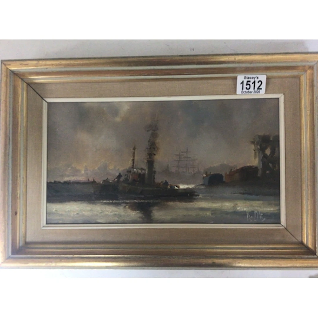 A framed oil painting on canvas by Vic Ellis R.S.M.A T...