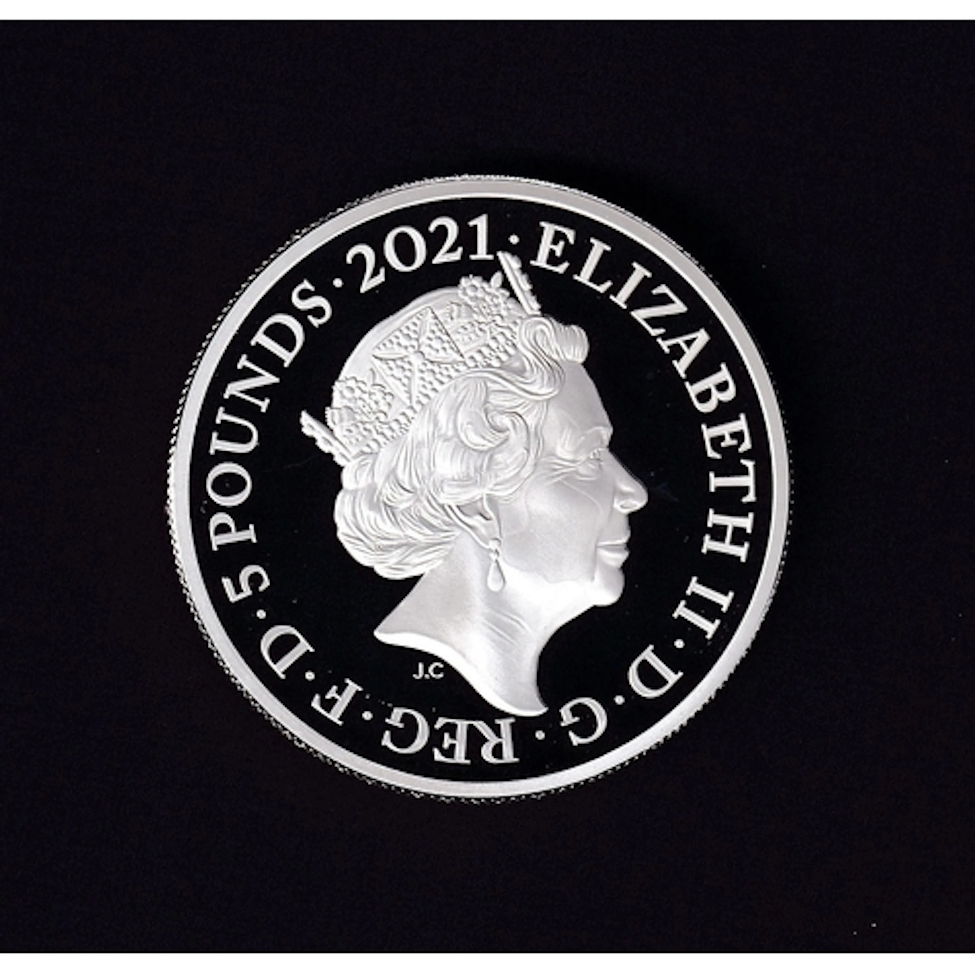 2021 UK Queen Elizabeth II silver proof £5 2oz coin, The Mus...