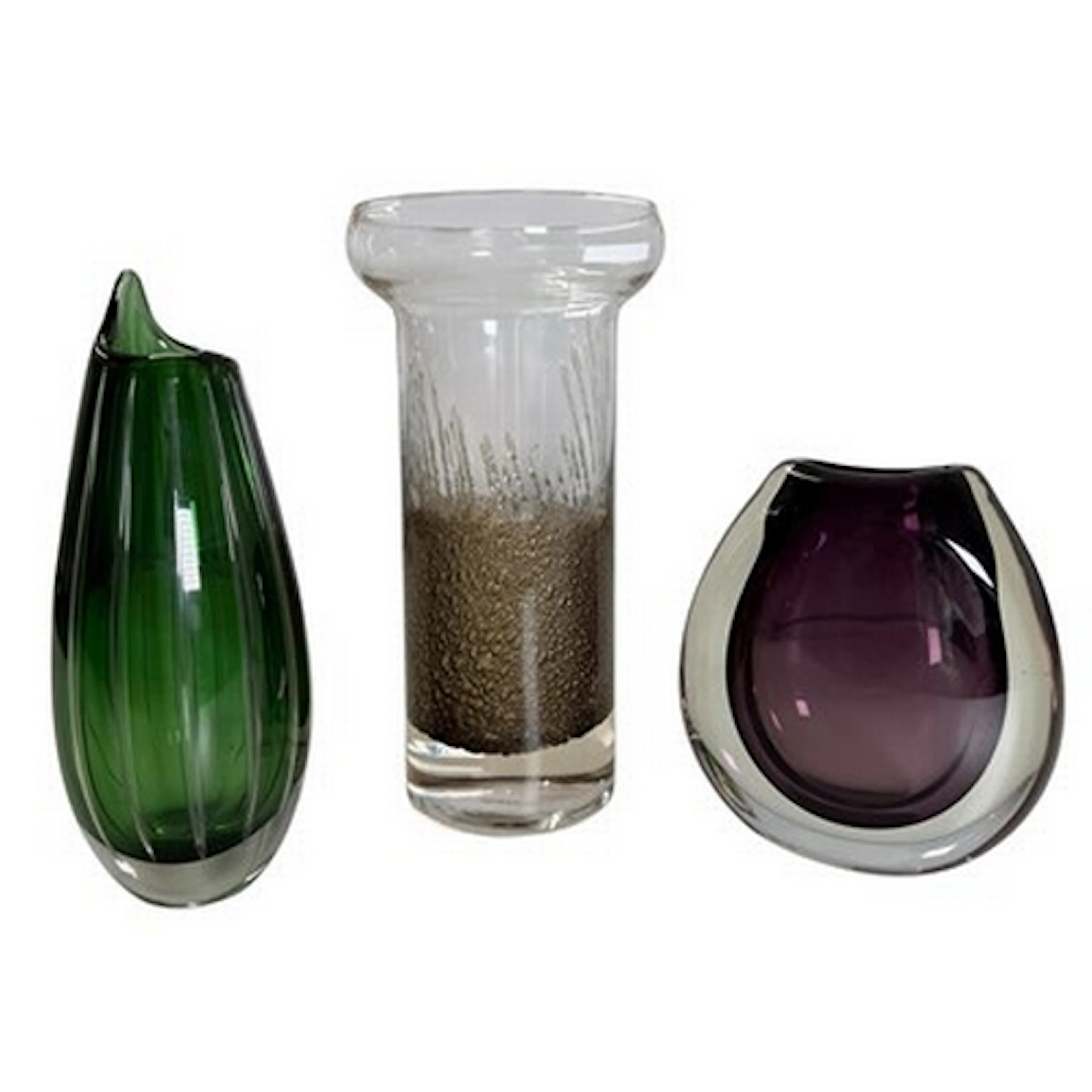 Scandinavian Glass - Three Danish and Finnish retro mid 20th...
