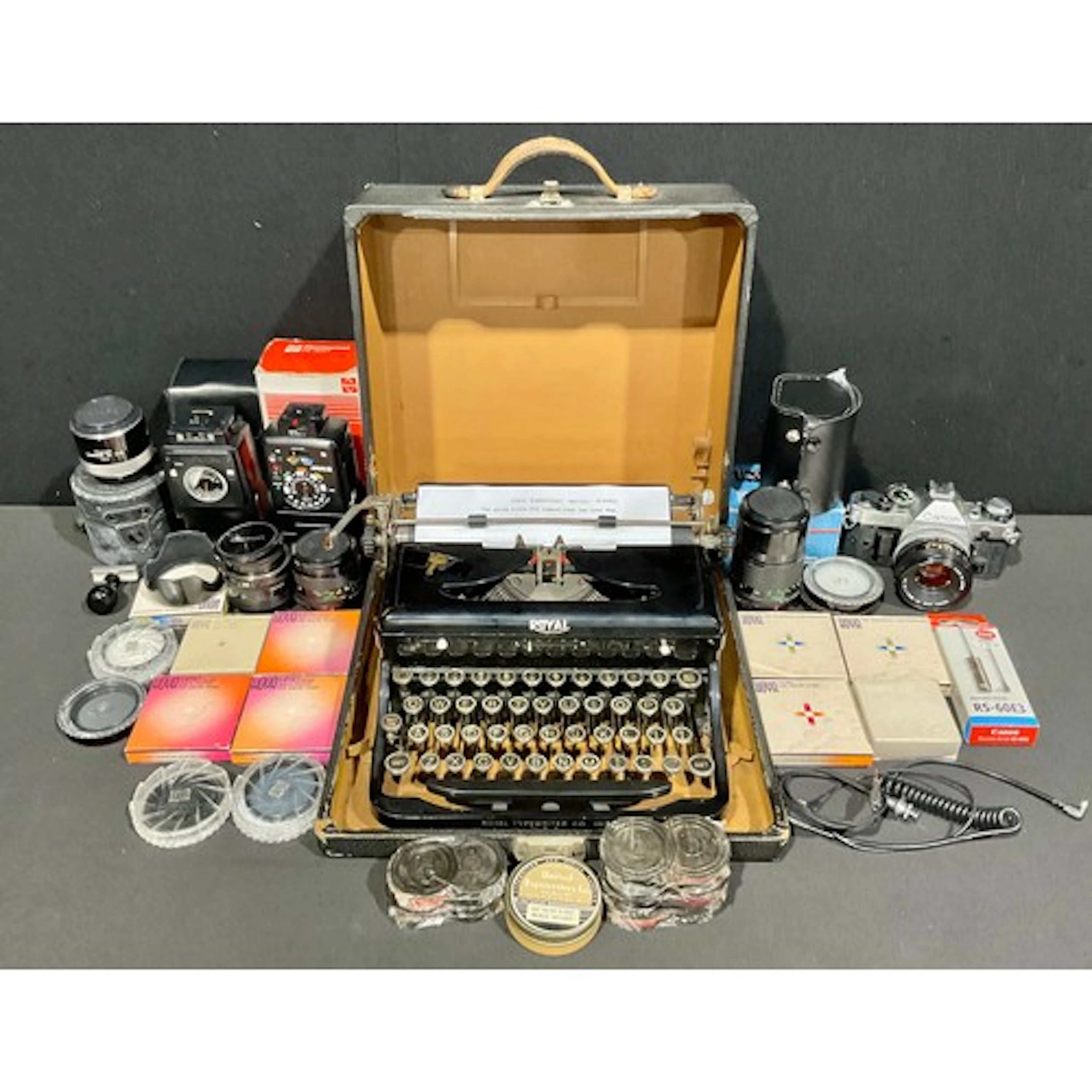 Cameras - Canon AE-1 35mm SLR camera body, serial No 3012643...