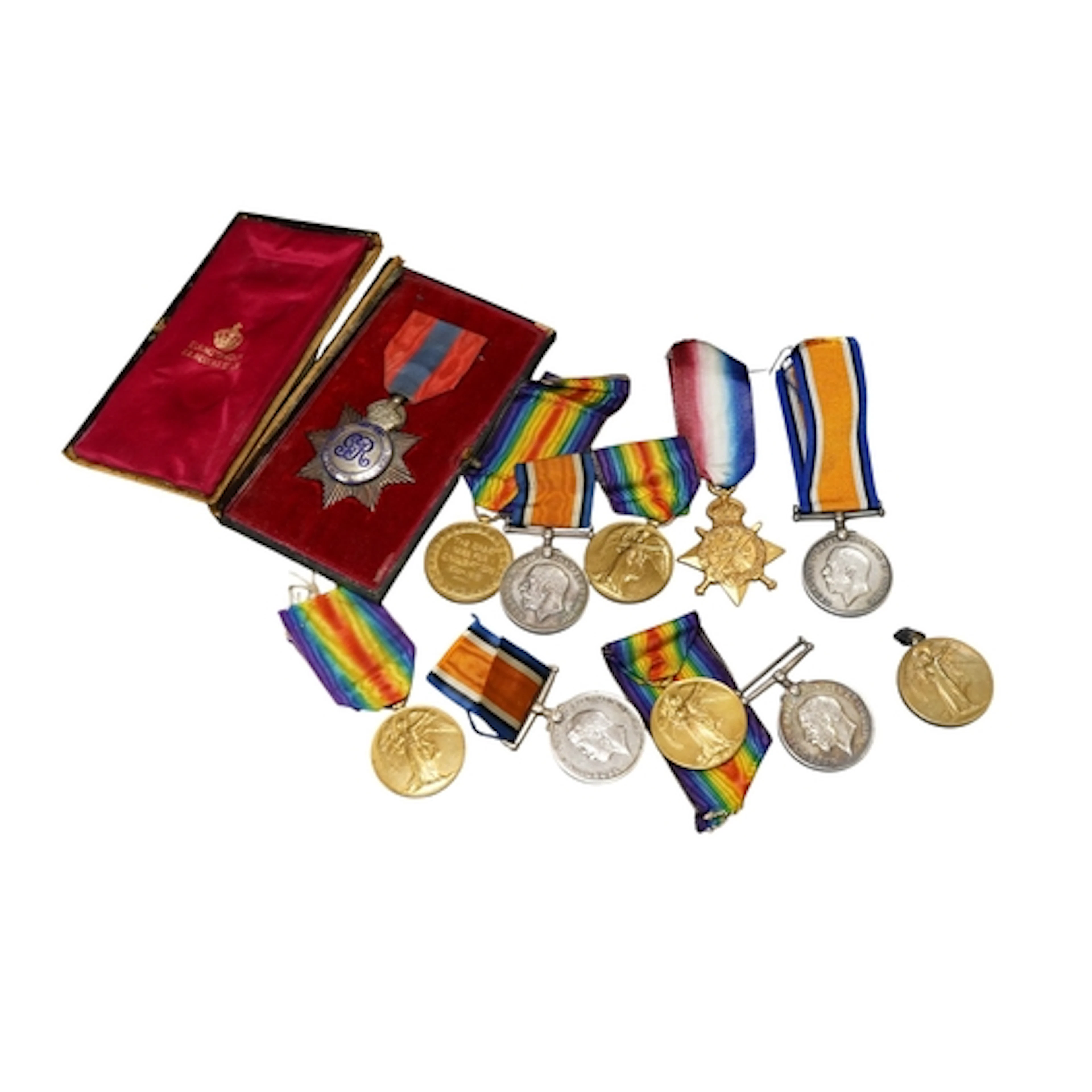 Eleven First World War medals, most part of medal groups and...
