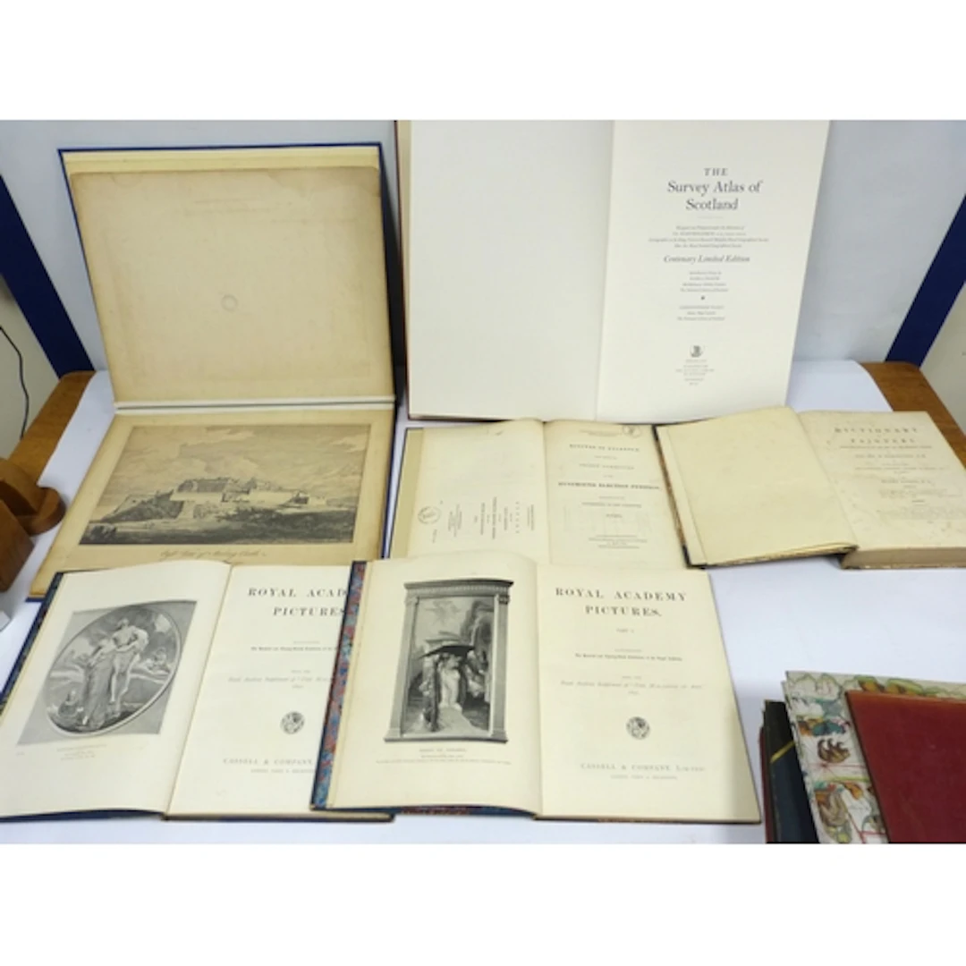 Atlases, Cuttings, Art Reference, etc. 9 various quarto &am...