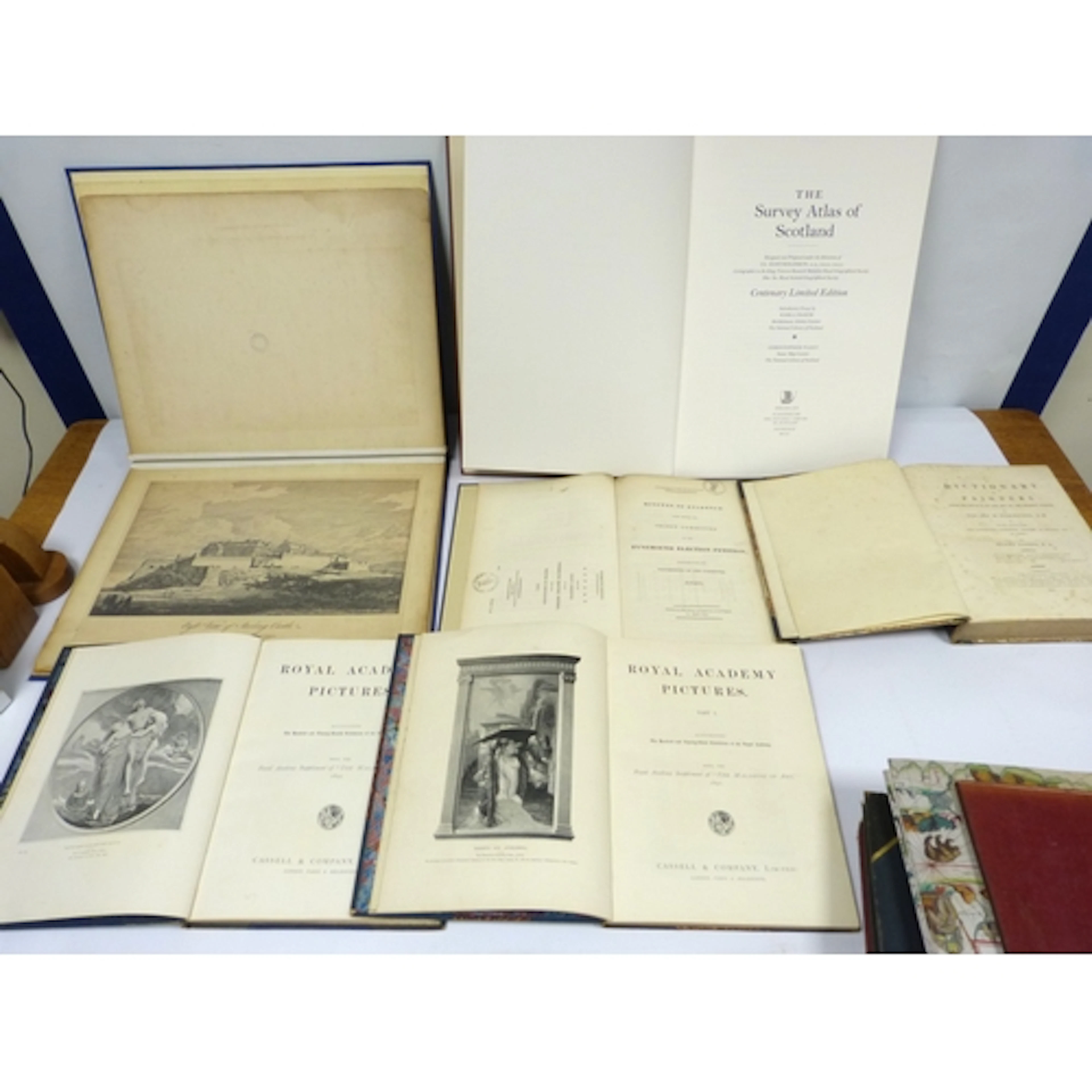 Atlases, Cuttings, Art Reference, etc. 9 various quarto &am...