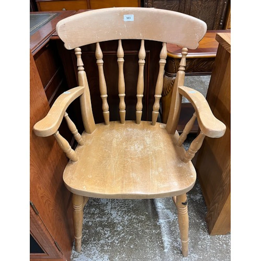 Pine single back kitchen chair.