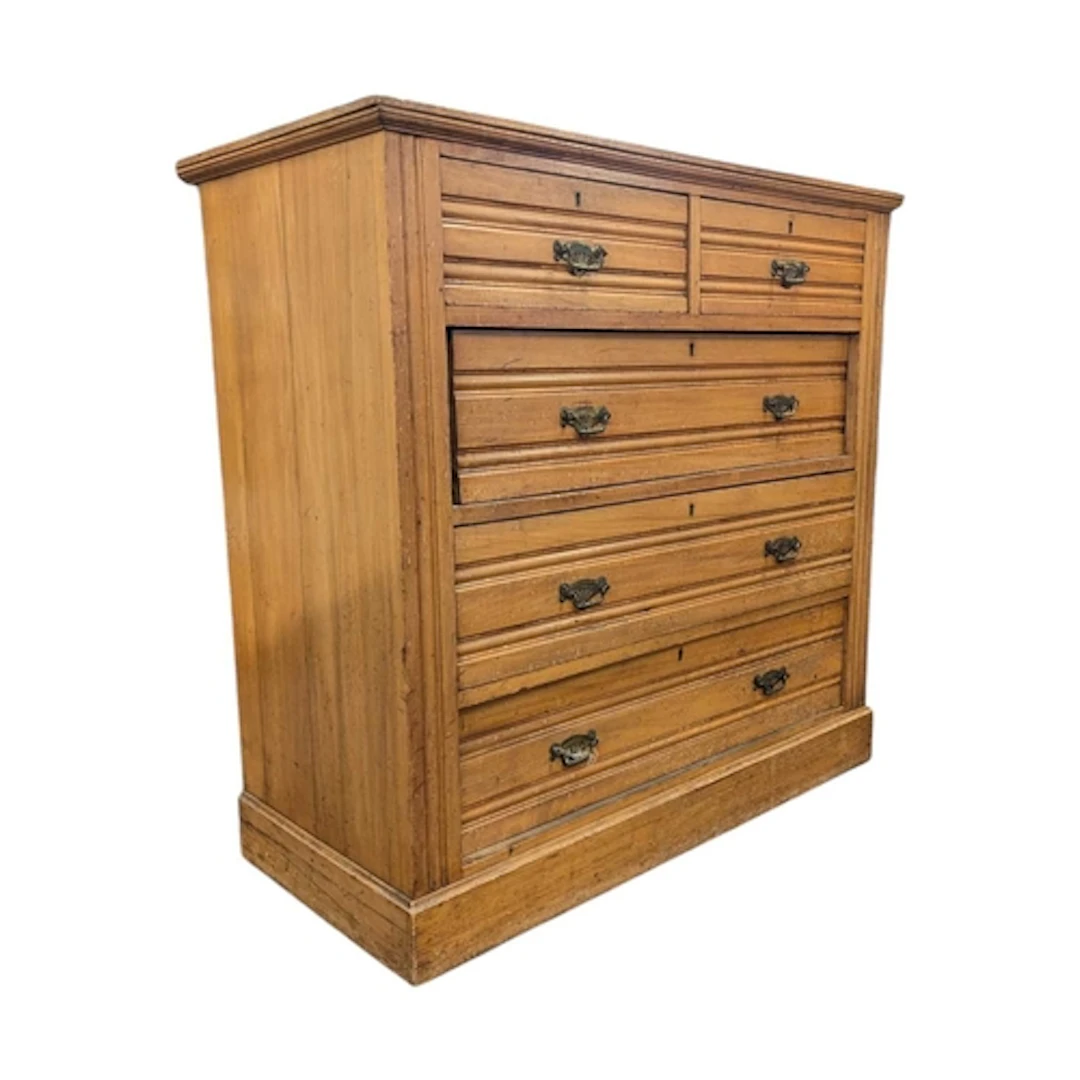 An early 20th century Edwardian satinwood chest of drawers. ...