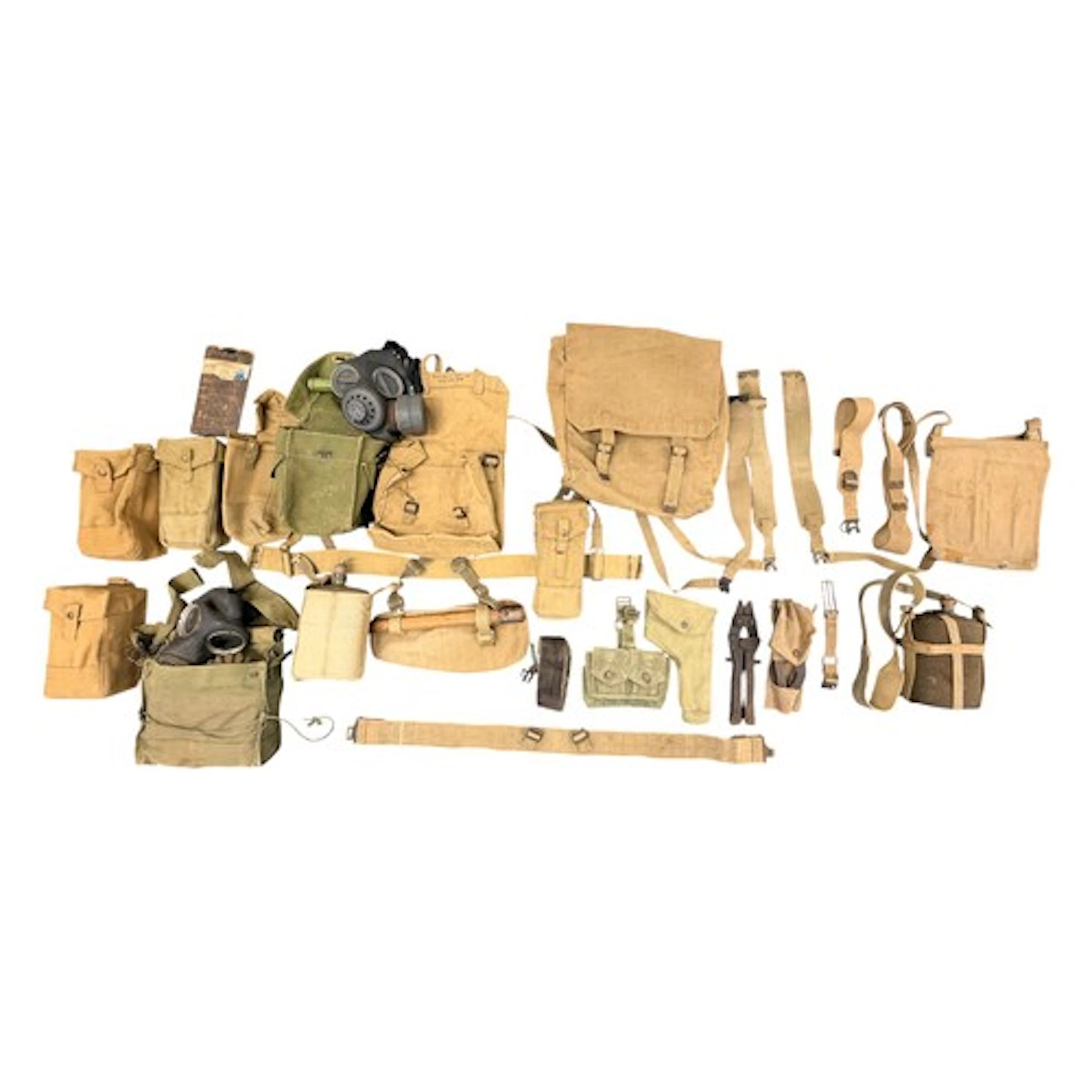 WW2 British 1937 Pattern Webbing collection, some items wart...