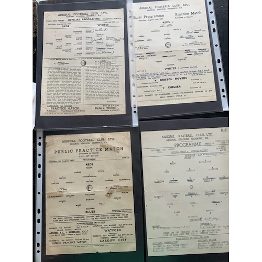 Arsenal Practice Match Football Programmes: Reds v Whites da...