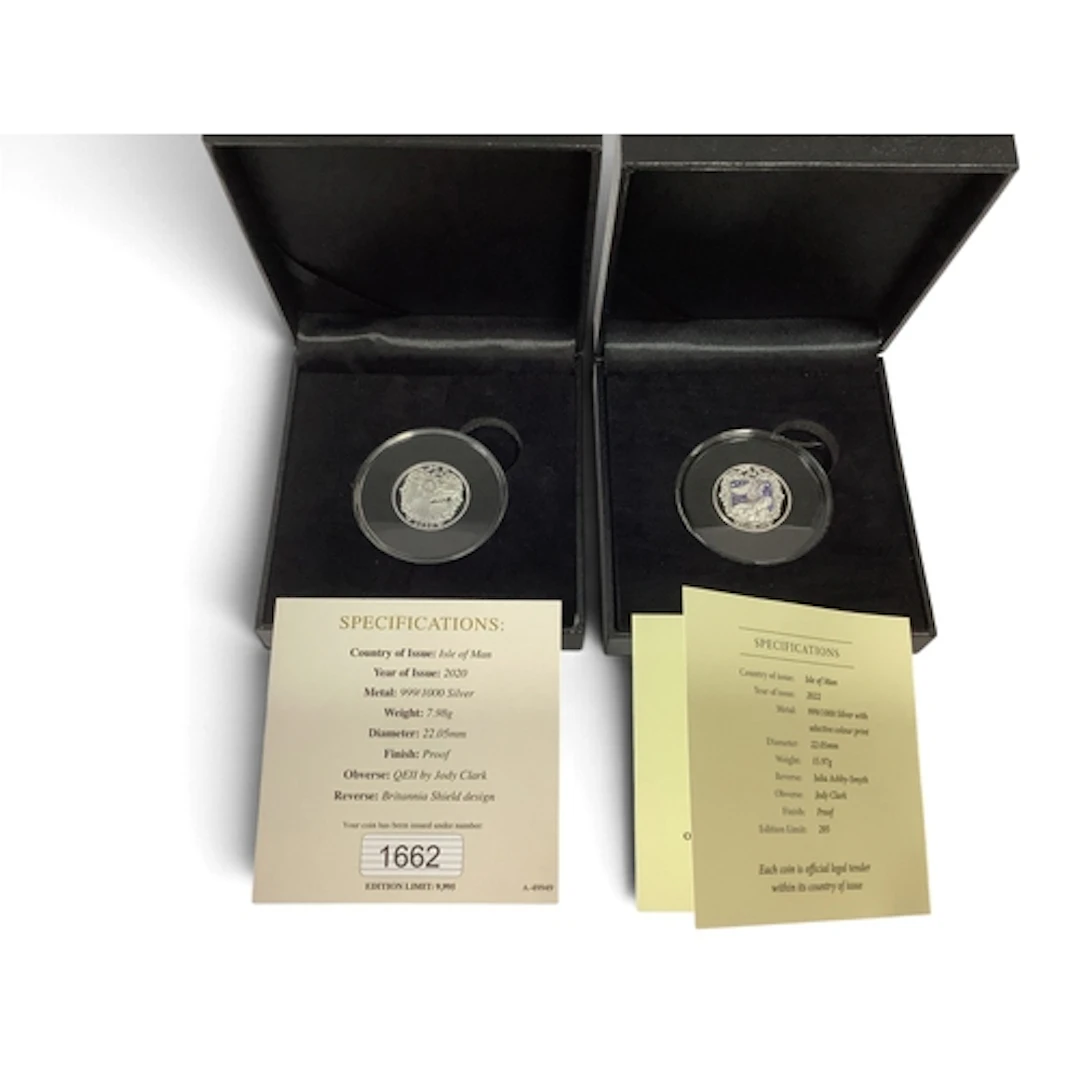 2022 Isle Of Man Christmas Silver Proof Piedfort Sovereign, ...