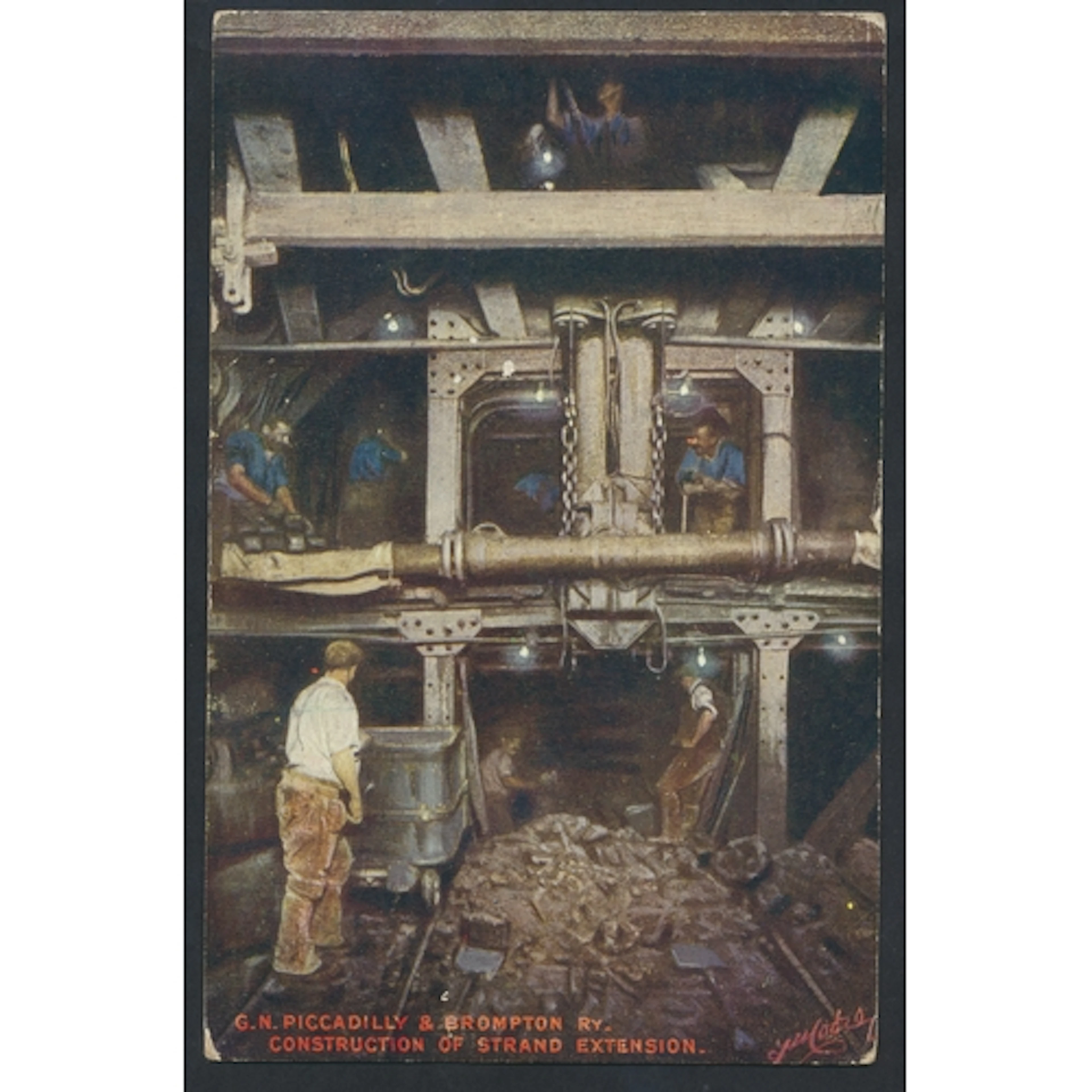 London Underground. Coln. of loose vintage cards, with artis...