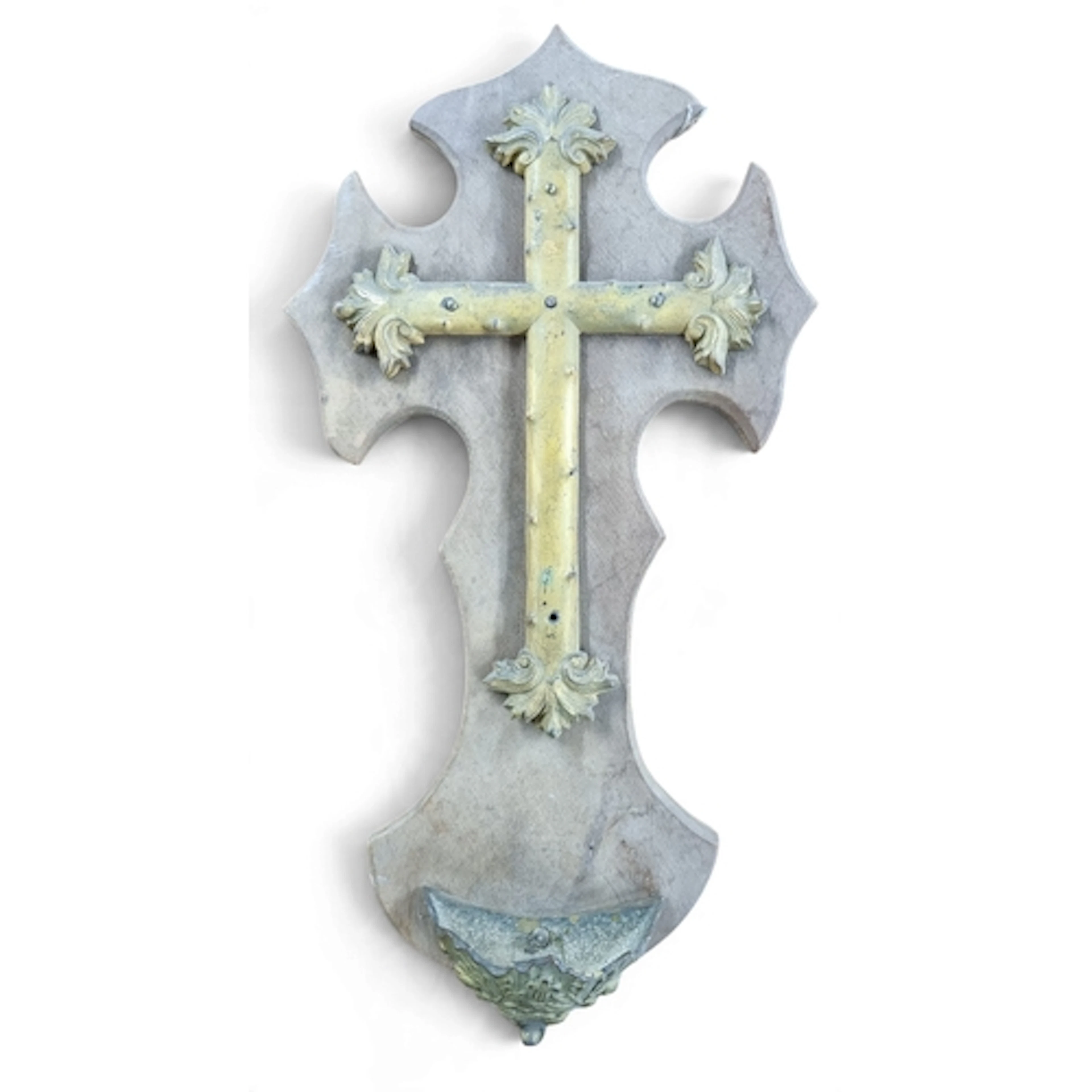 A 19th Century Brass mounted Cruicifix. H 28 cm approx.