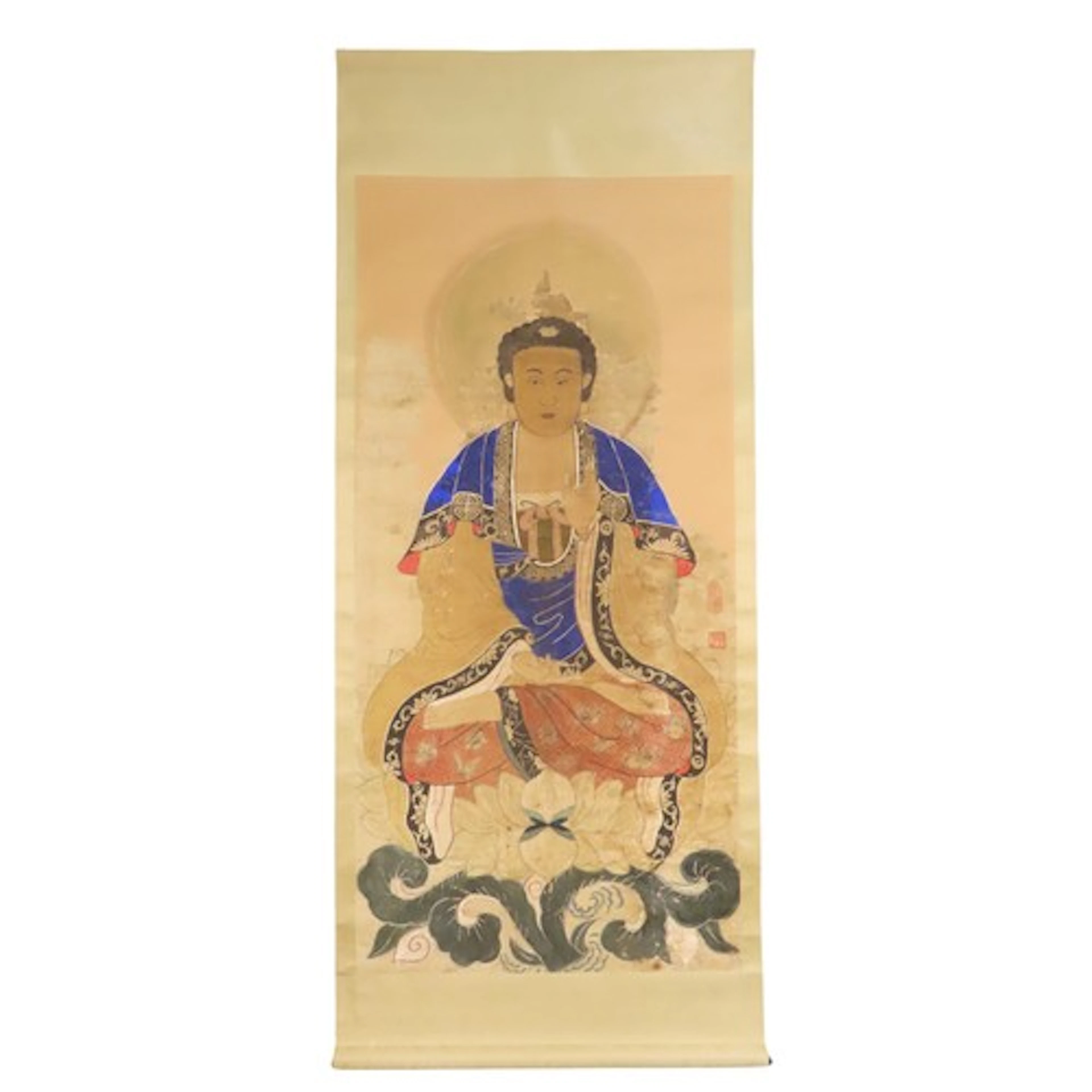 A HANGING SCROLL PAINTING OF BUDDHA SHAKYAMUNI, QING DYNASTY...