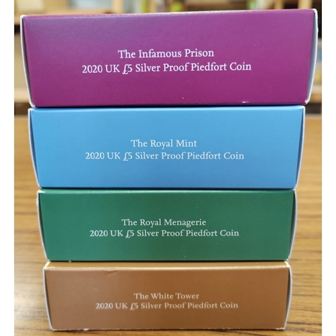 2020 Tower of London piedfort £5 series boxed silver proofs ...
