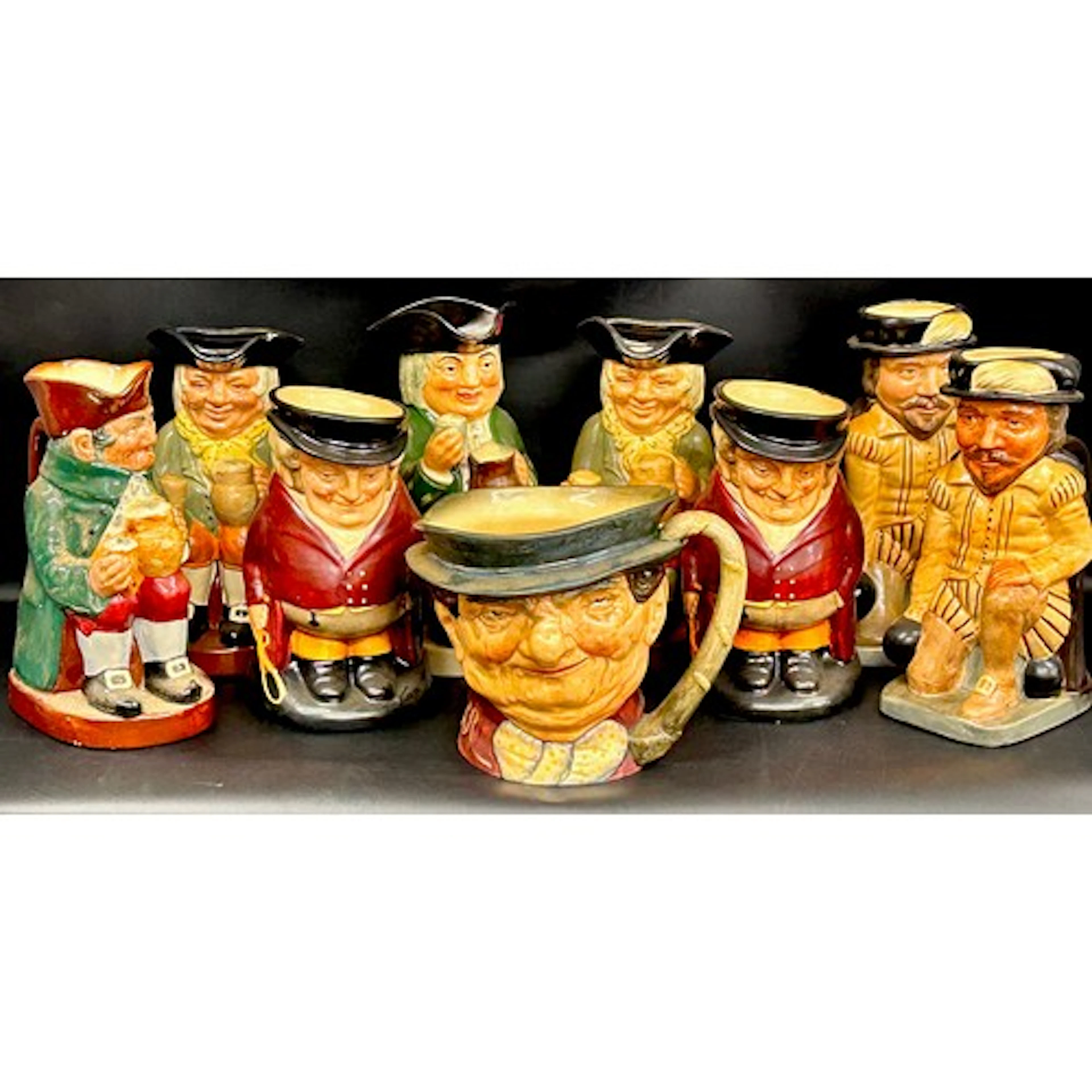 Collection of nine Royal Doulton large character jugs to inc...