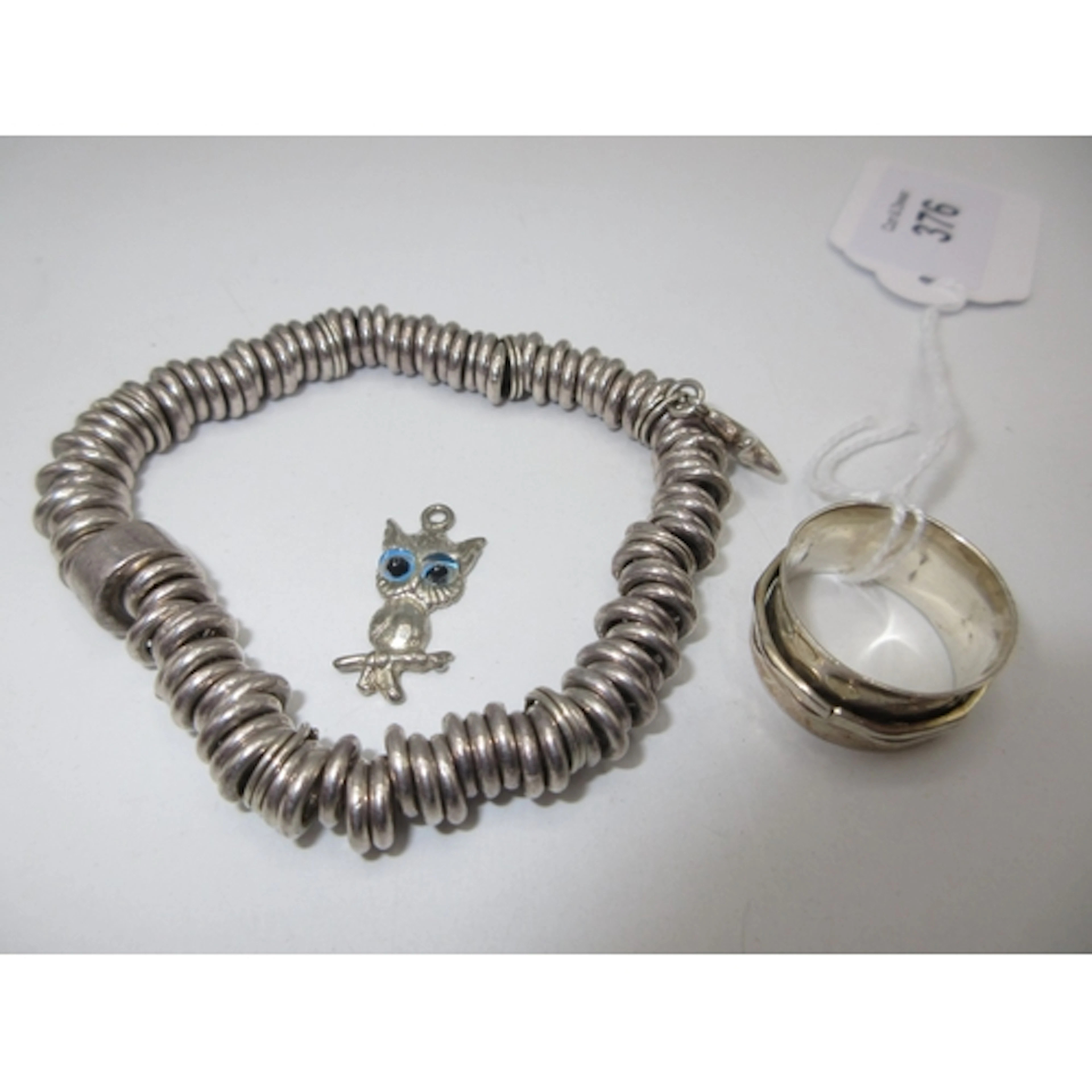 Silver Star Fish Drop Bracelet, Owl Pendant and a Ring