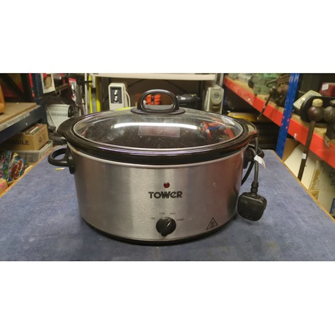 Tower model 363333 electric slow cooker with stainless-steel...