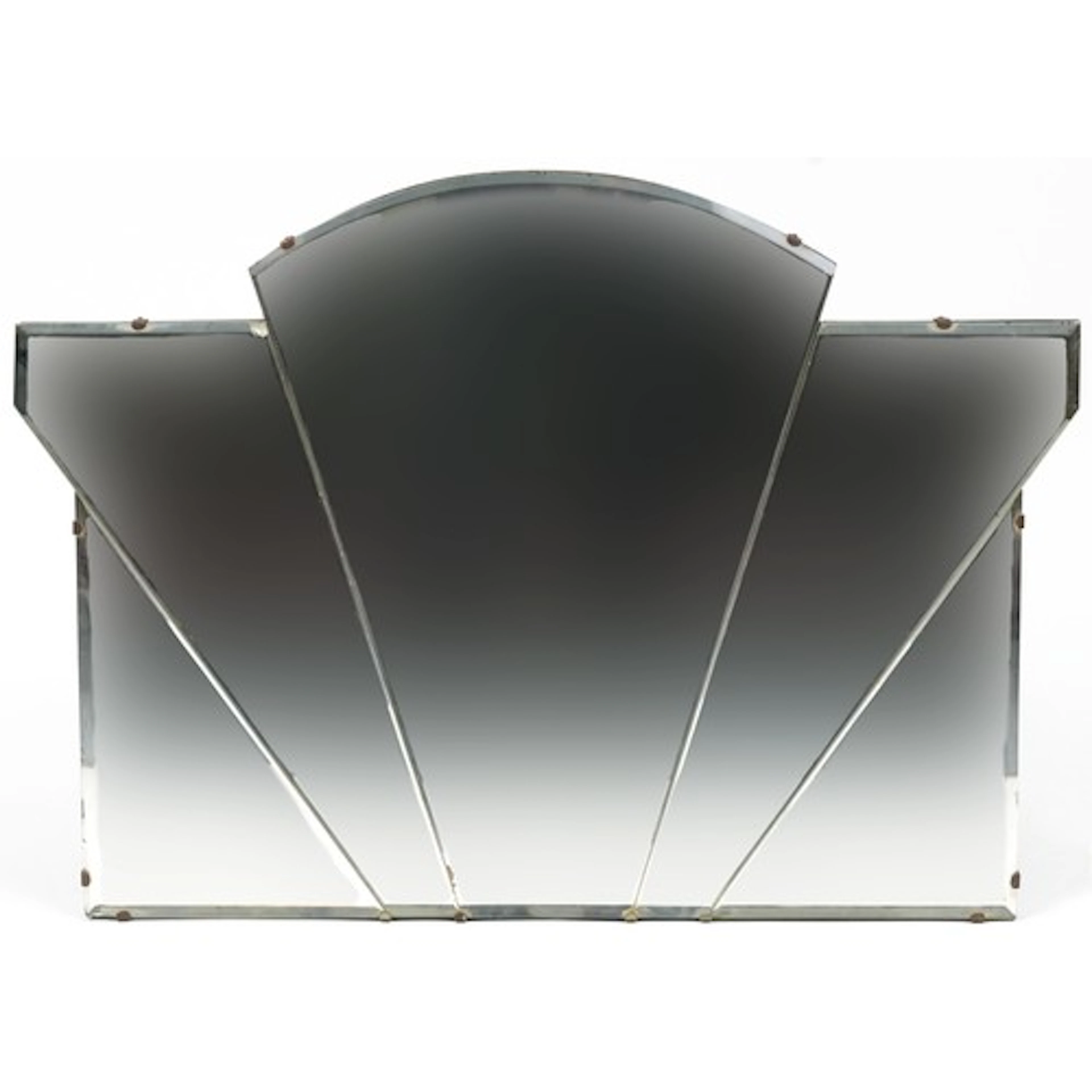 Art Deco style five section wall mirror, 51.5cm high x 71.5c...