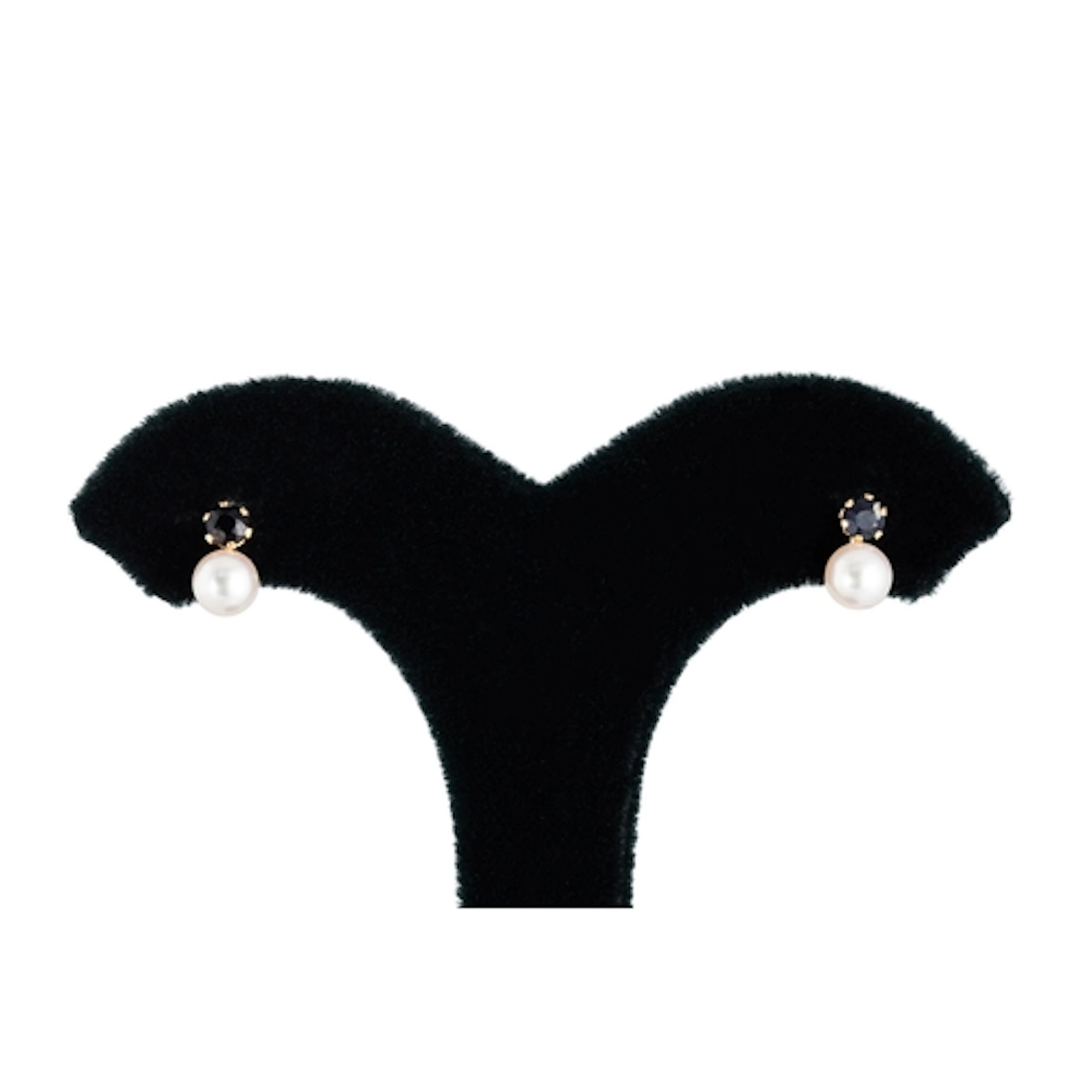 A PAIR OF CULTURED PEARL AND SAPPHIRE EARRINGS, the round sa...