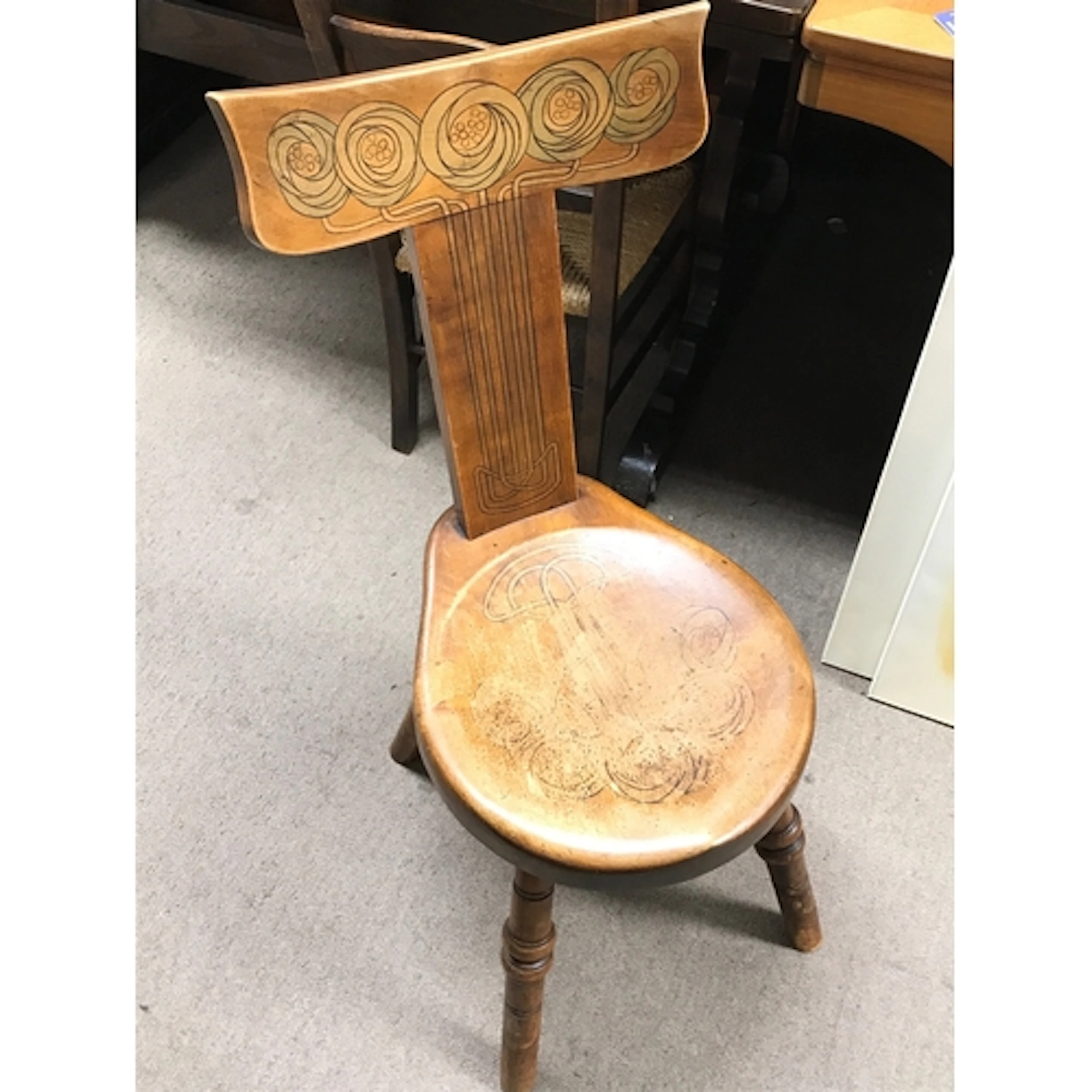 A small occasional chair, Glasgow school. 83cm tall , 42cm l...