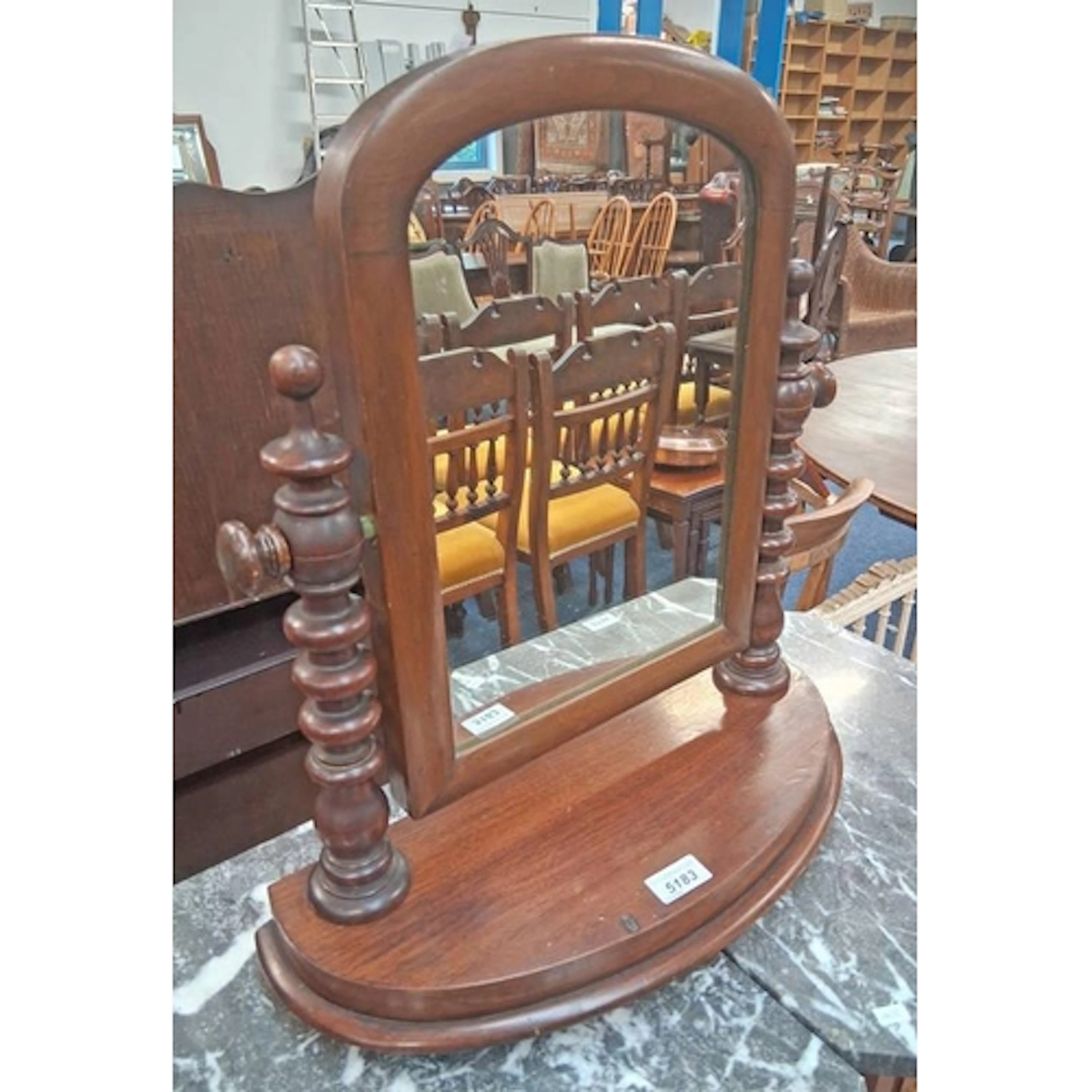 19TH CENTURY MAHOGANY DRESSING TABLE MIRROR