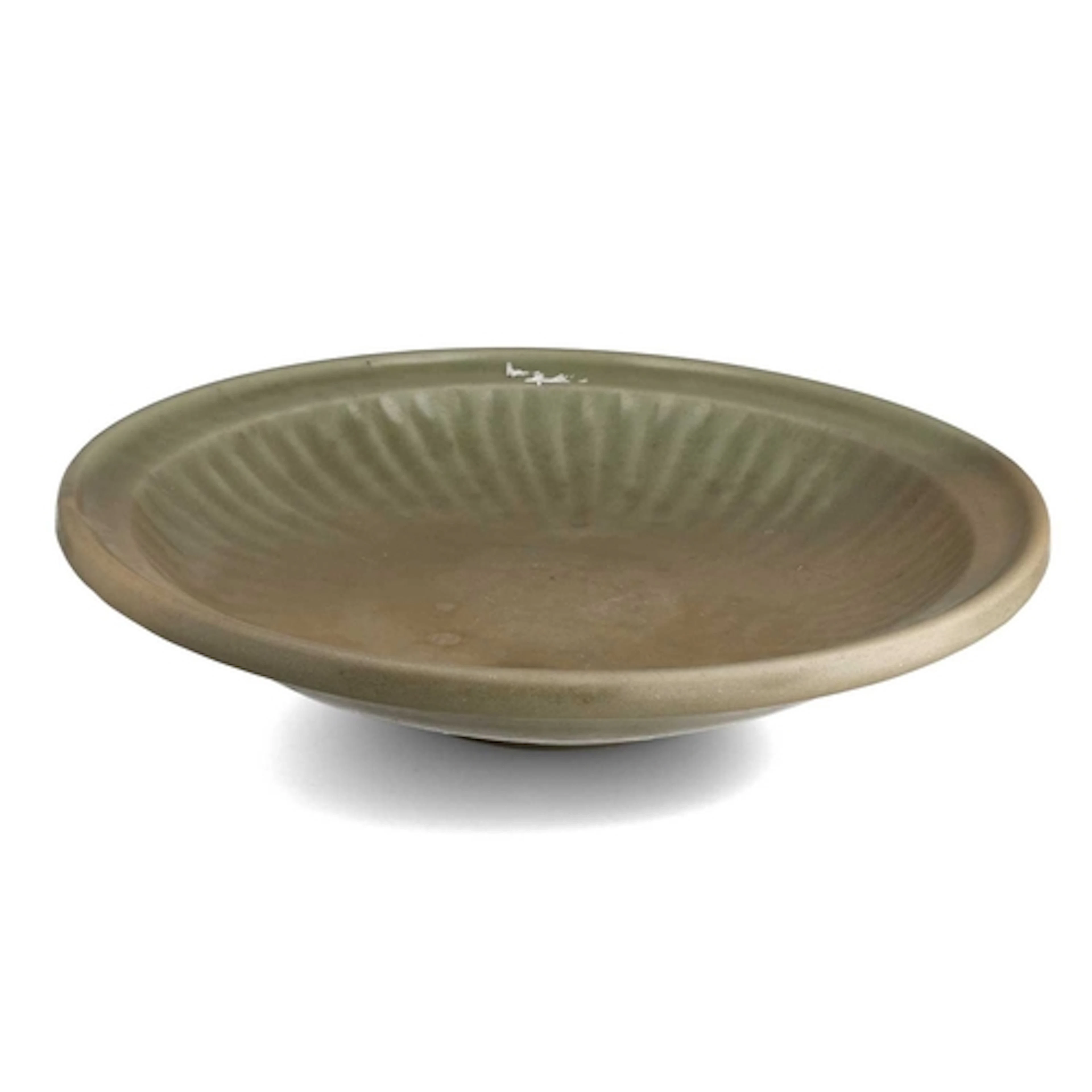 A CHINESE YUAN-MING DYNASTY CELADON DISH 35cm W...