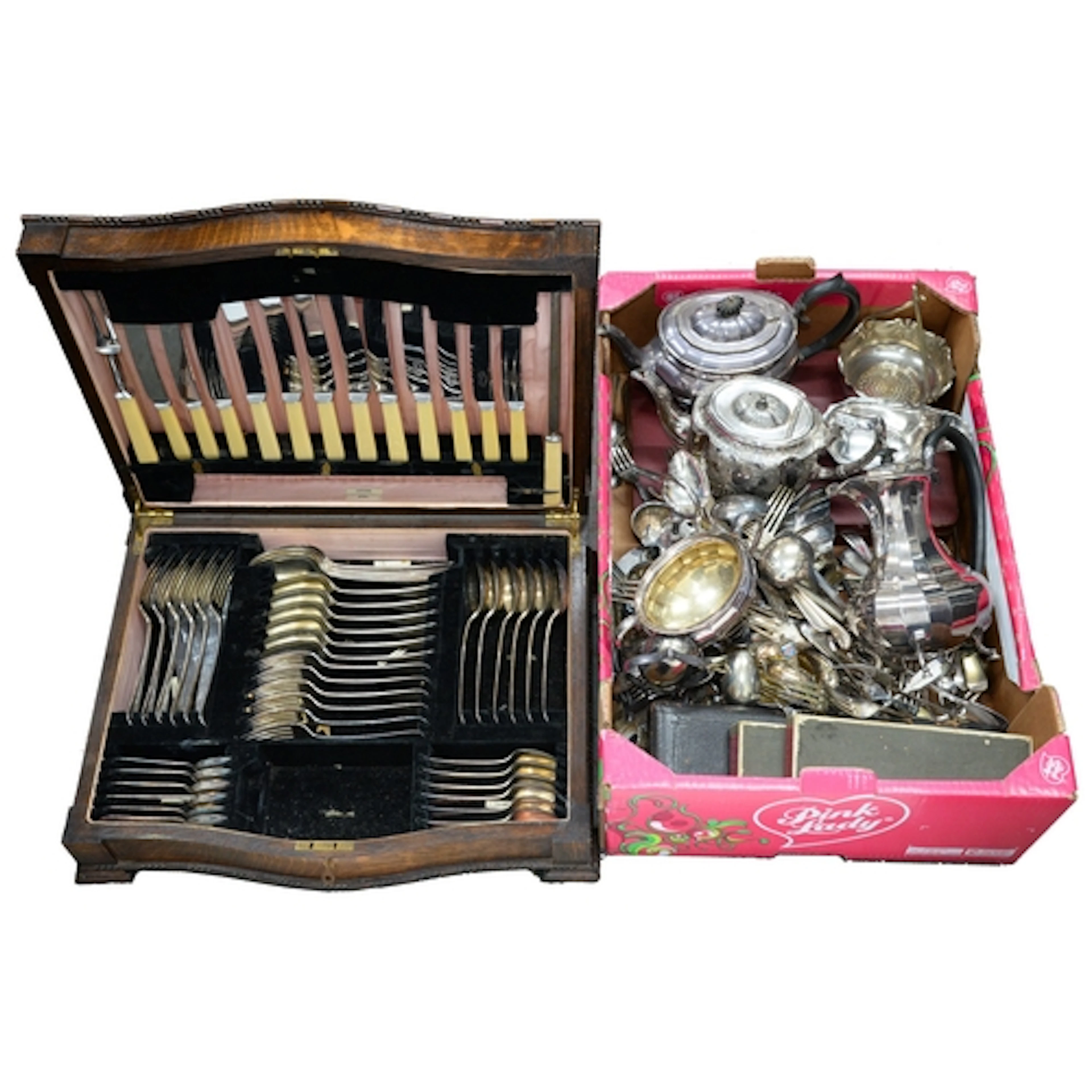 Miscellaneous plated articles, to include Victorian hollow w...