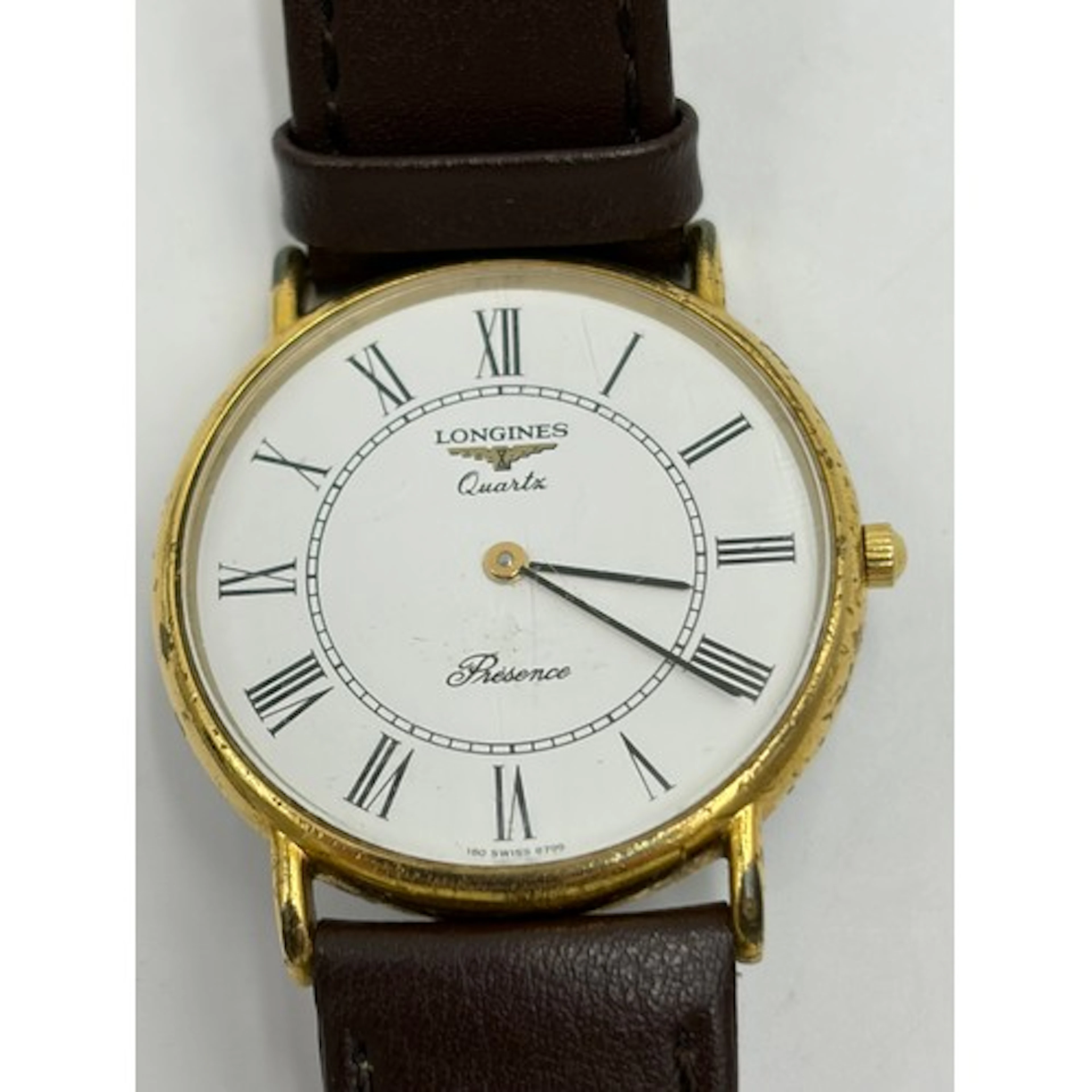 Longines gold-plated gent's quartz wristwatch 'Presence' des...