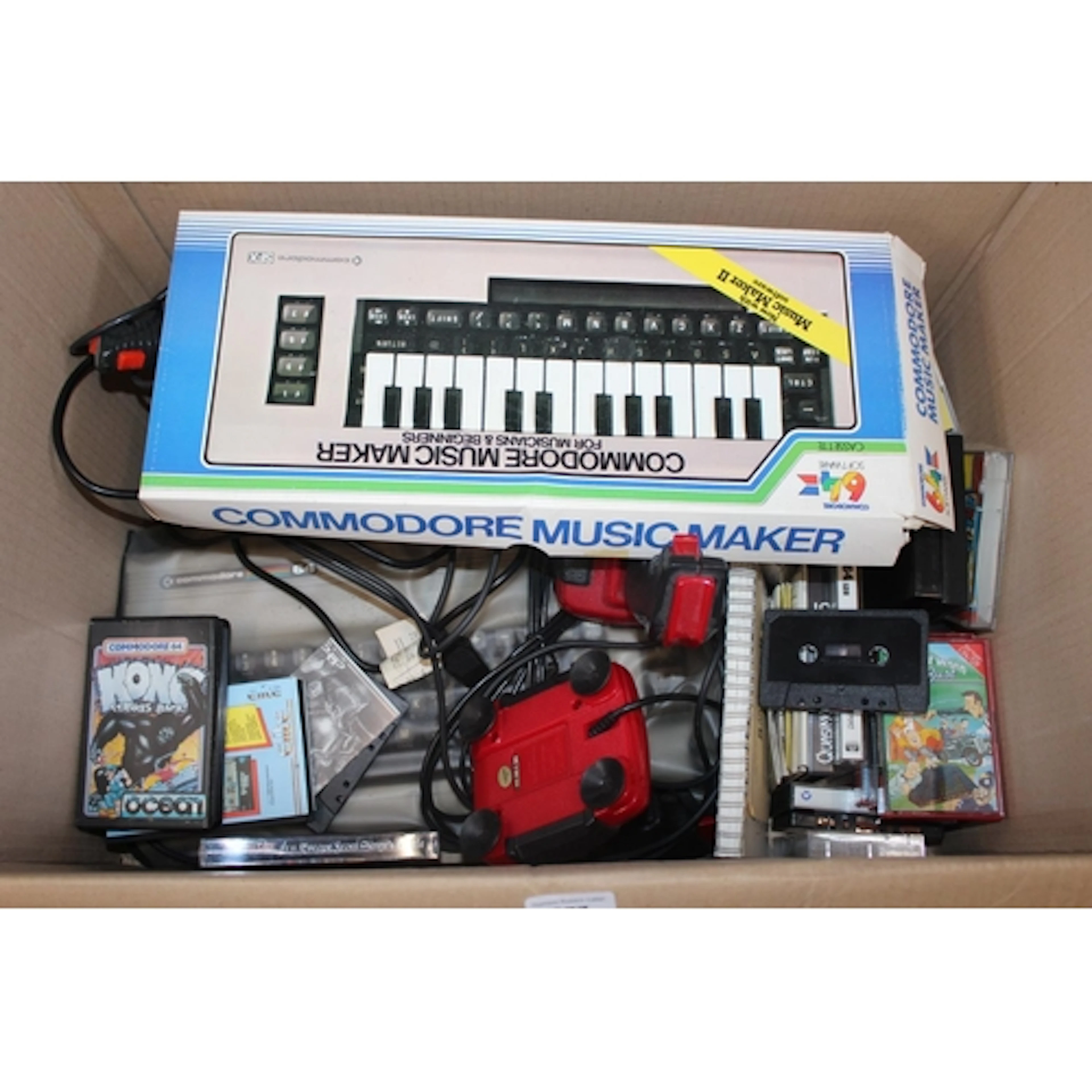 Commodore 64 computer, music maker boxed, controls and quant...