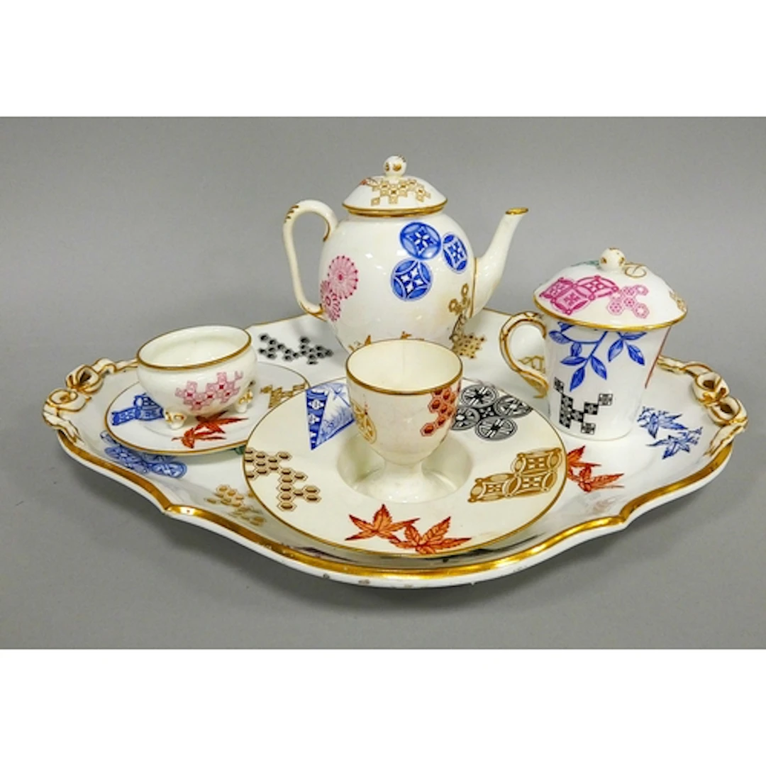Royal Worcester Japonisme harlequin porcelain cabaret set, C...