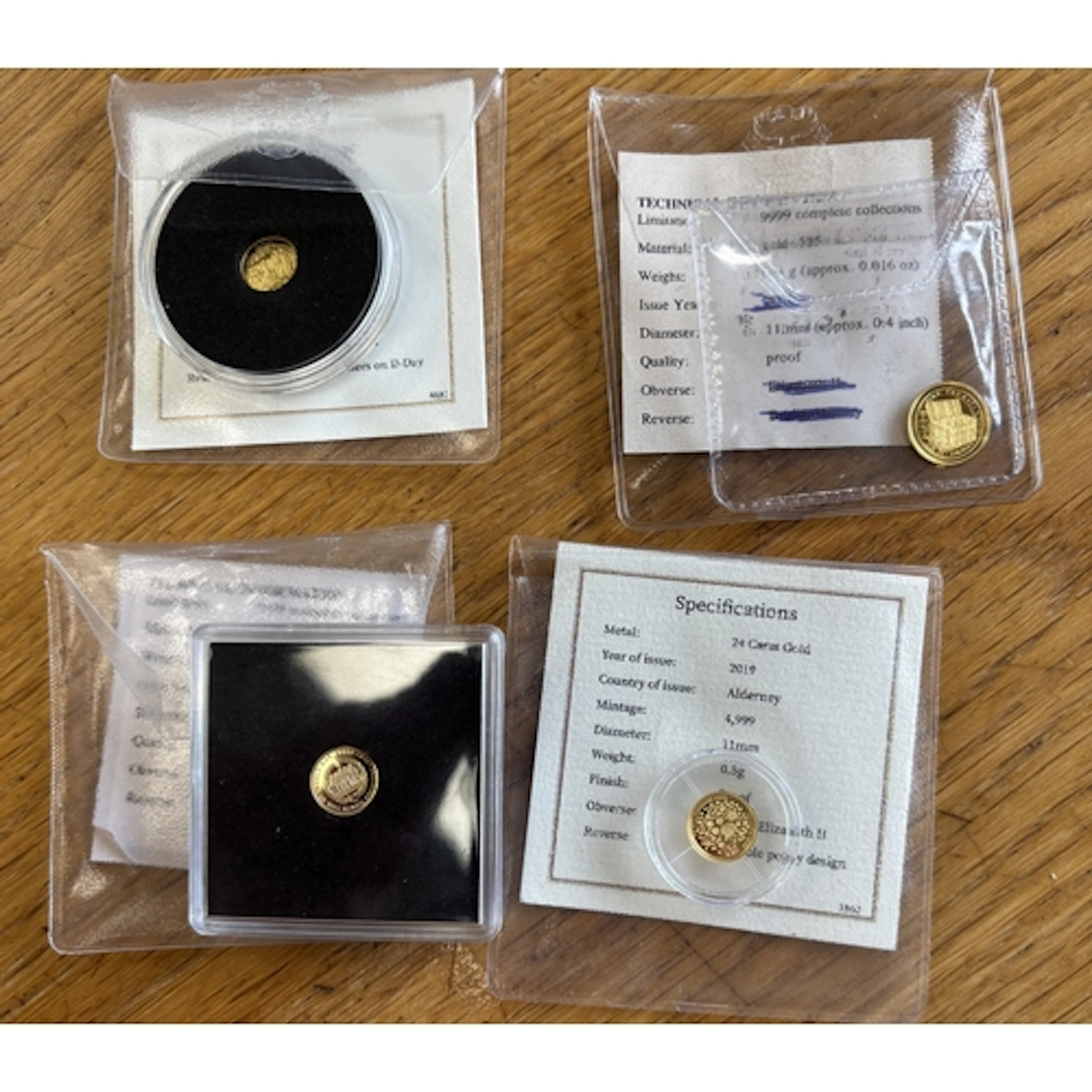 Investment Gold lot - documents required. Range of gold proo...