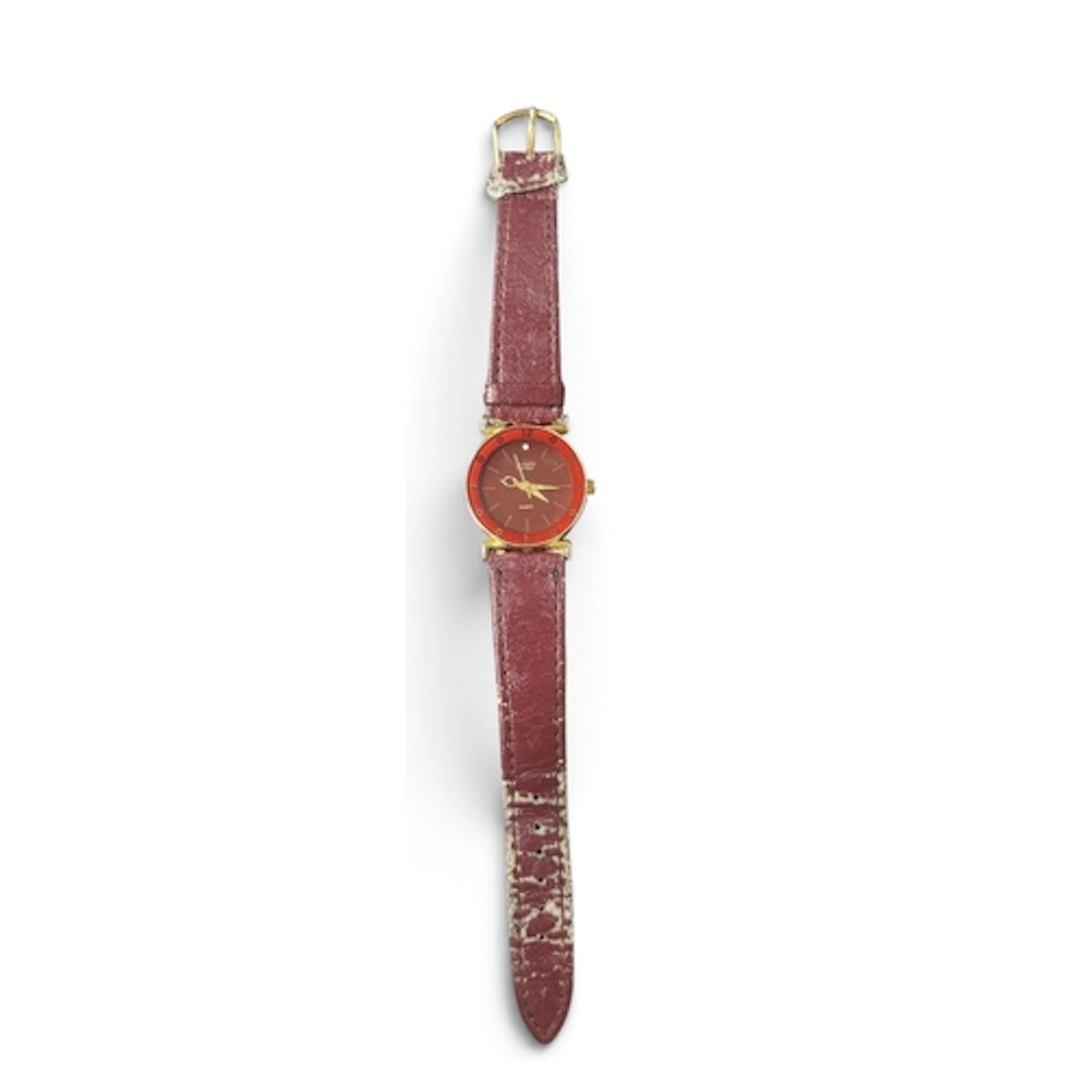 A MUST DE CARTIER LADIES .925 QUARTZ WATCH With red circular...