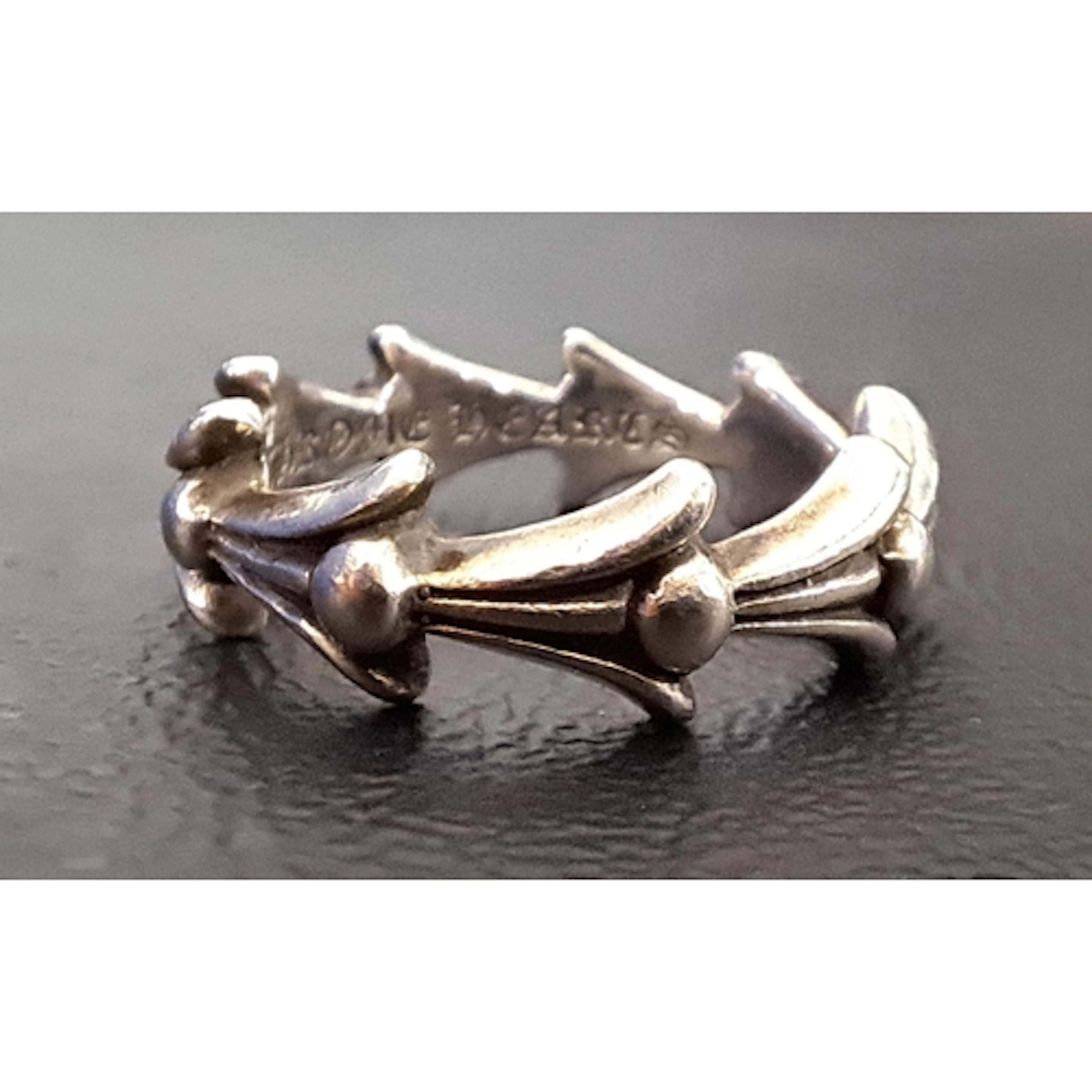 SILVER CHROME HEARTS 2002 CROSS TAIL RING size N and approxi...