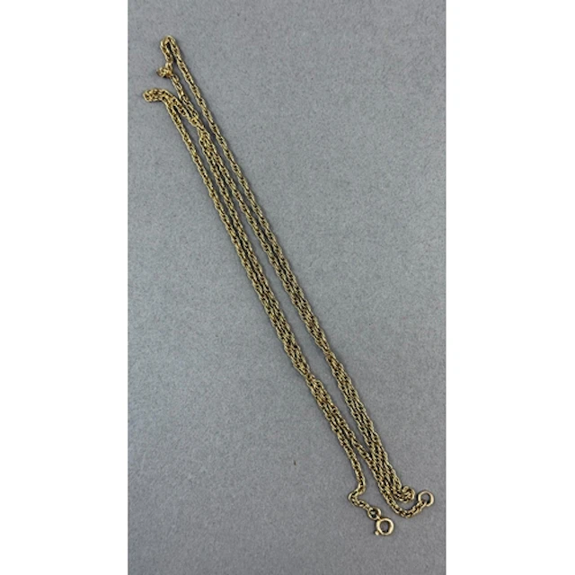Jewellery: a 9ct yellow gold rope twist necklace, 78cm, 11.0...