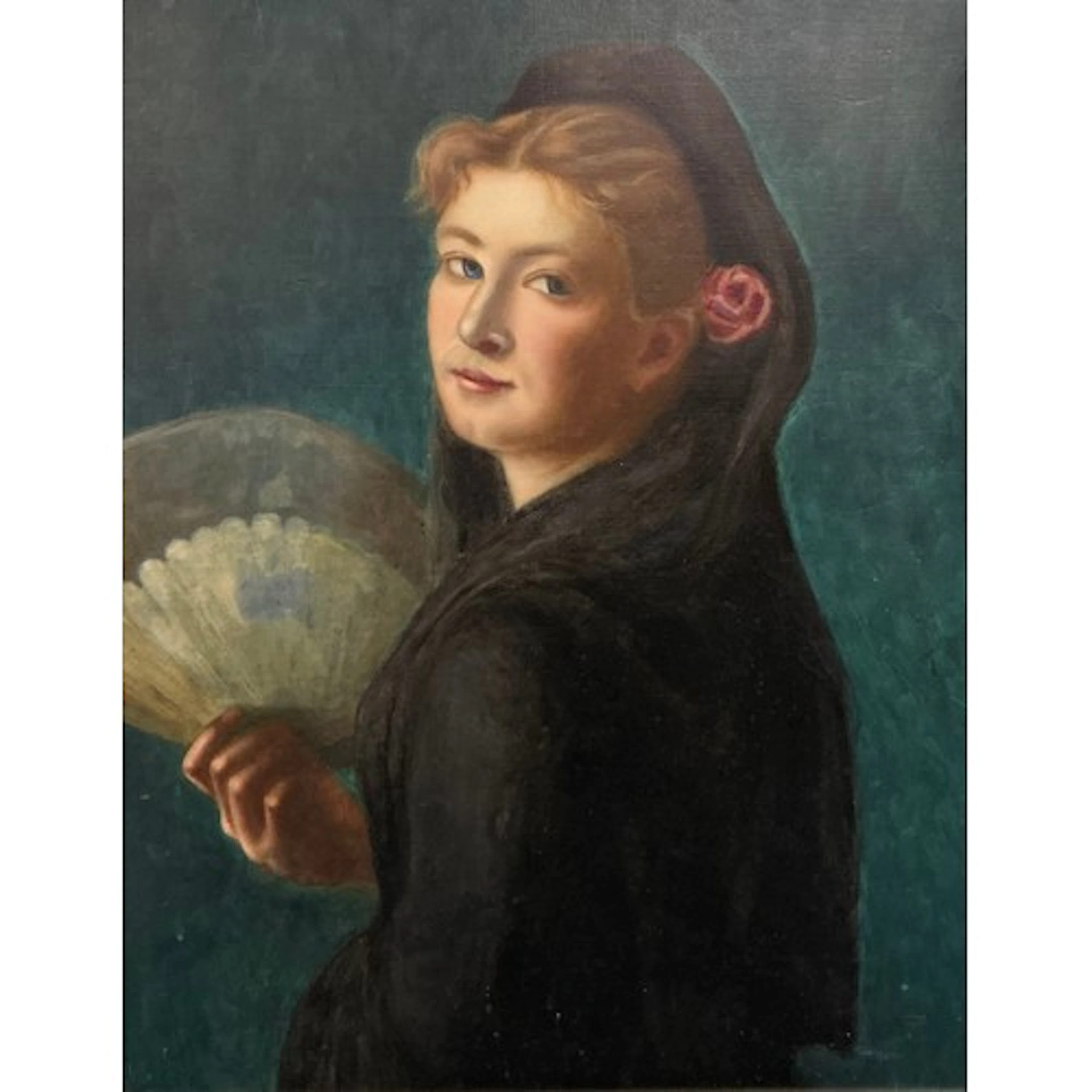 Victorian School (19th century) Portrait of a Lady Holding ...