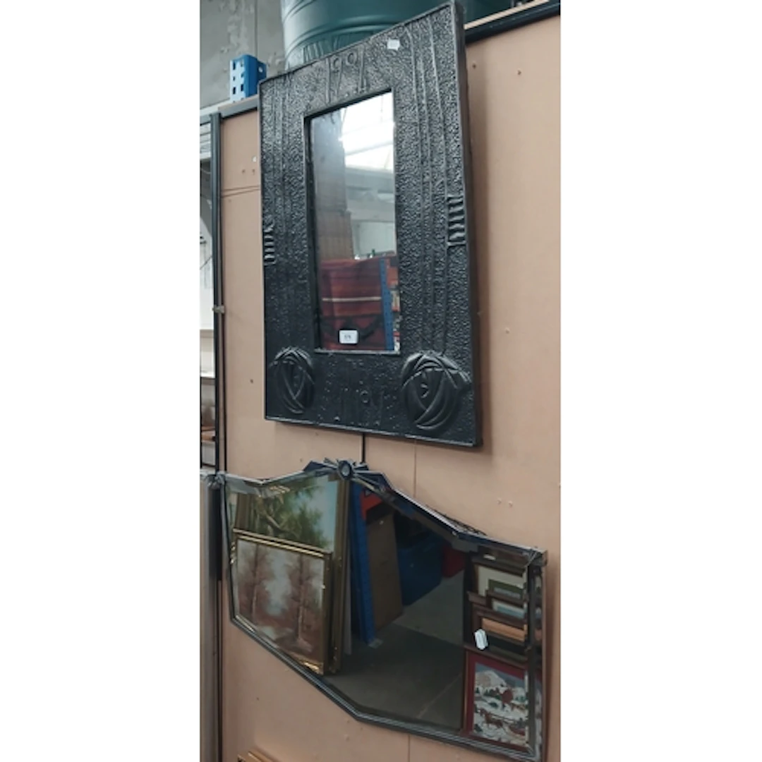 A MacIntosh style mirror '1904 The willow' and an Art Deco m...