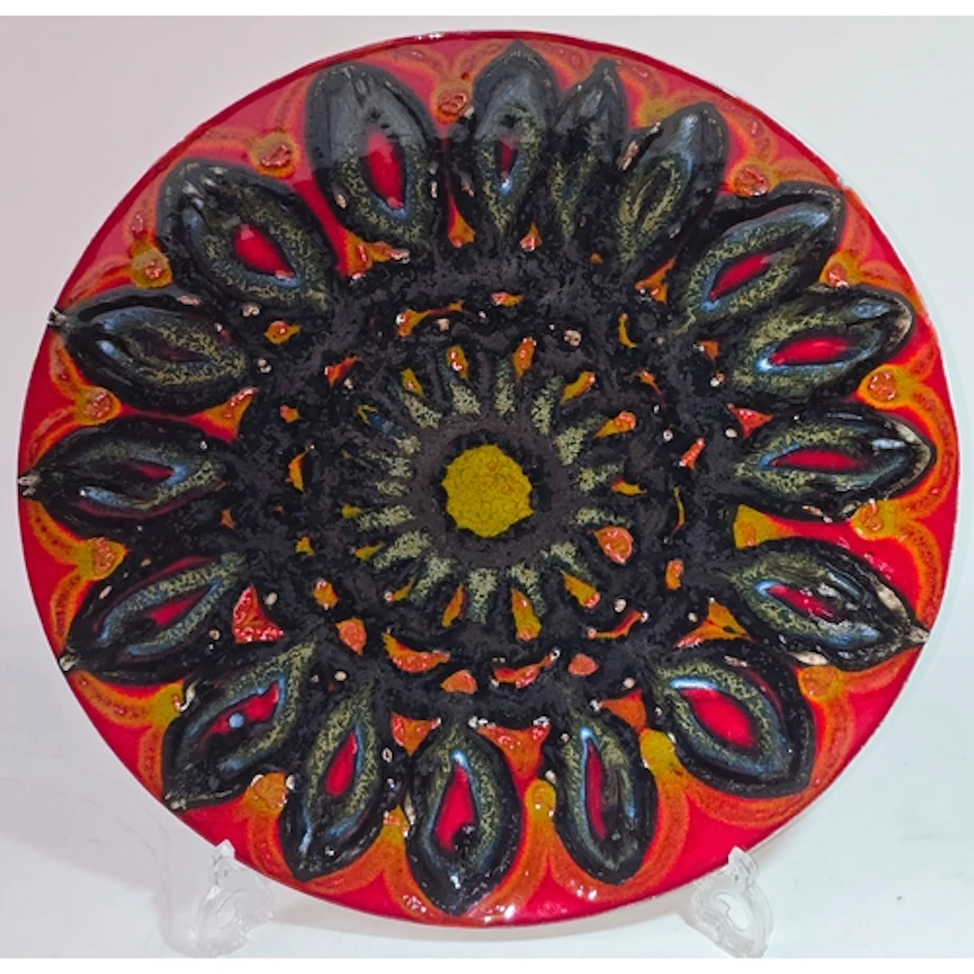 Poole Pottery shape 5 Delphis 14.2" dia decorated by Angela ...