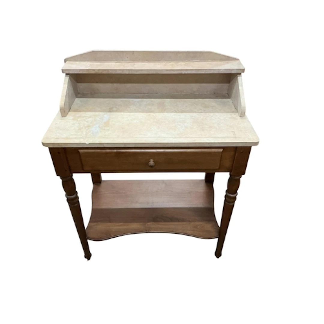 A reproduction marble top washstand, width 80cm, depth 45cm,...